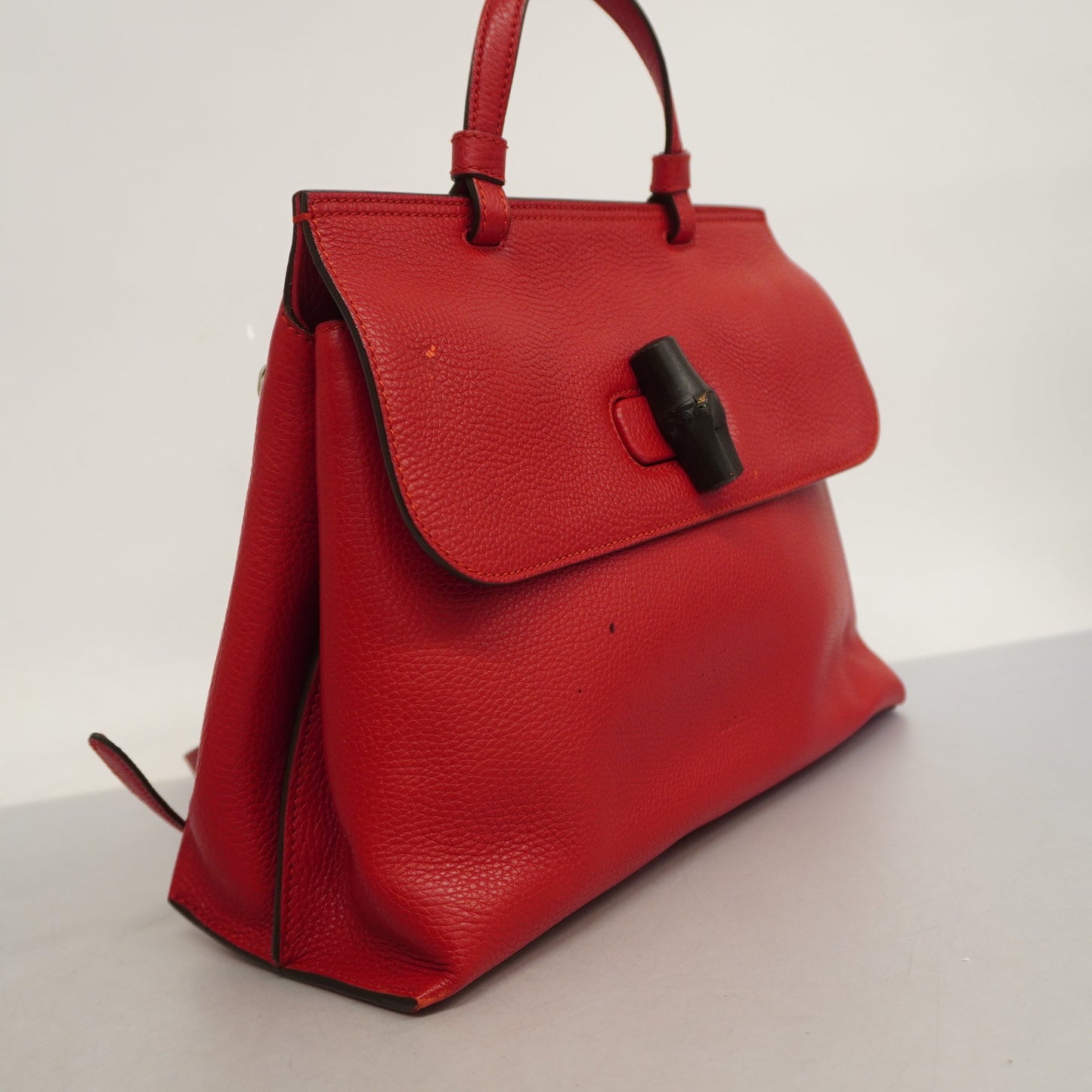 Luxury Gucci  Bamboo 2way Bag 392013 Women's Leather Handbag,Shoulder Bag Red Color