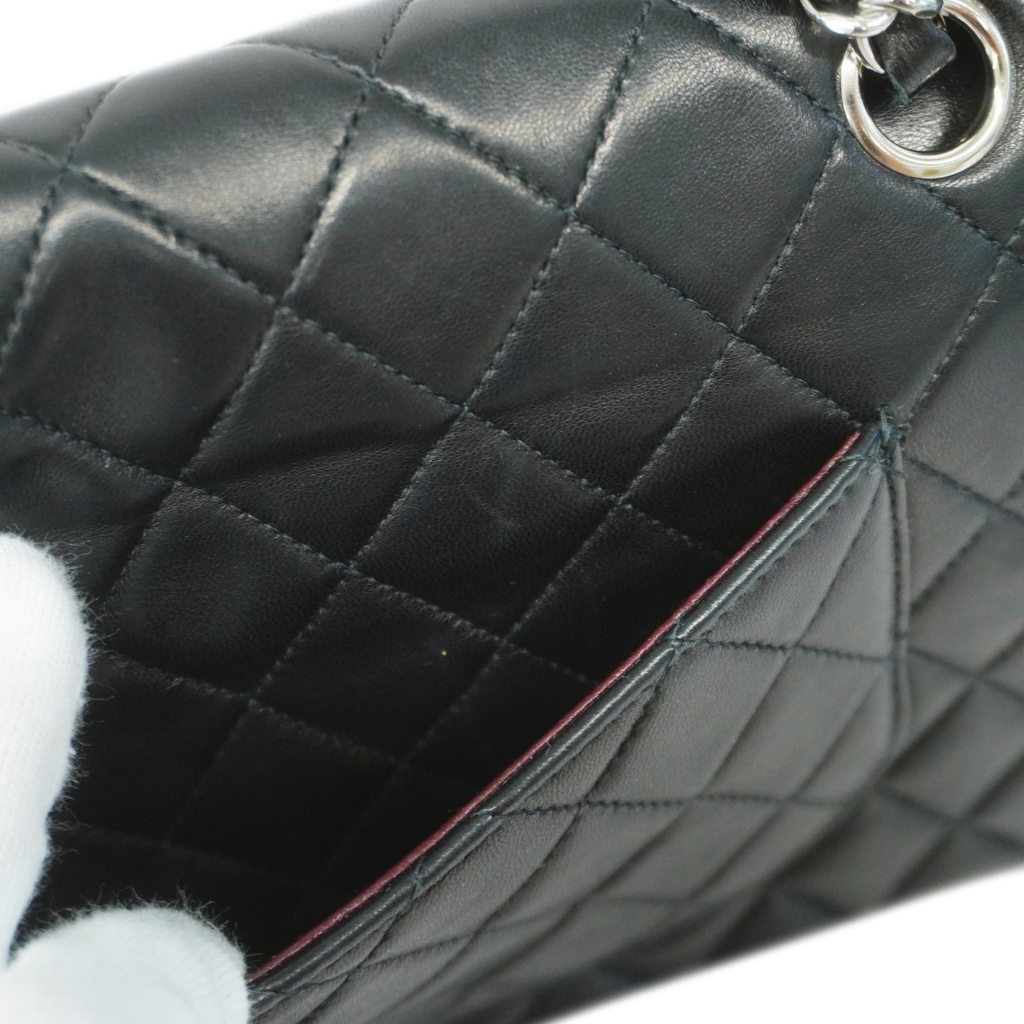 CHANEL  Matelasse W Flap W Chain Lambskin Women's Leather Shoulder Bag Black