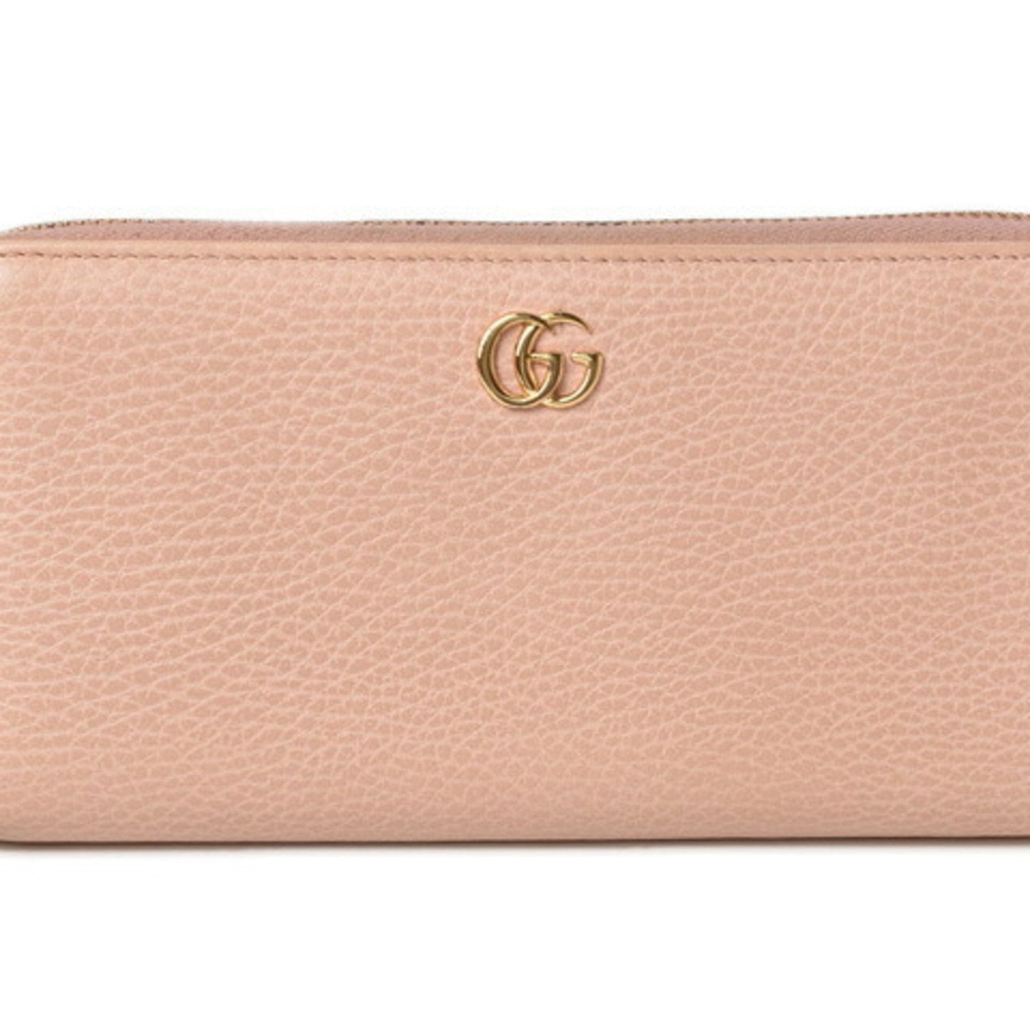 Luxury Gucci Wallet Luxury Gucci Long / Petit Marmont Leather Pink Beige Round 456117