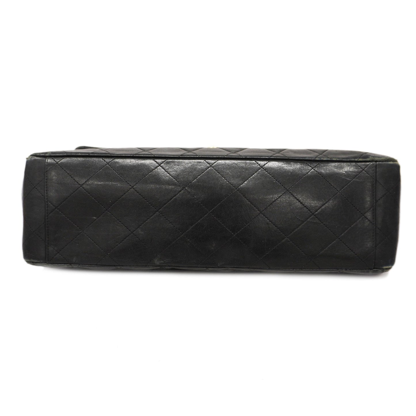 CHANELAuth  Big Matelasse W Chain Women's Leather Shoulder Bag Black