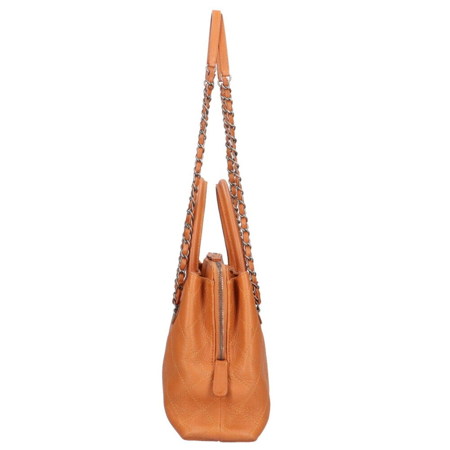 Luxury Chanel chain shoulder bag caviar skin brown ladies