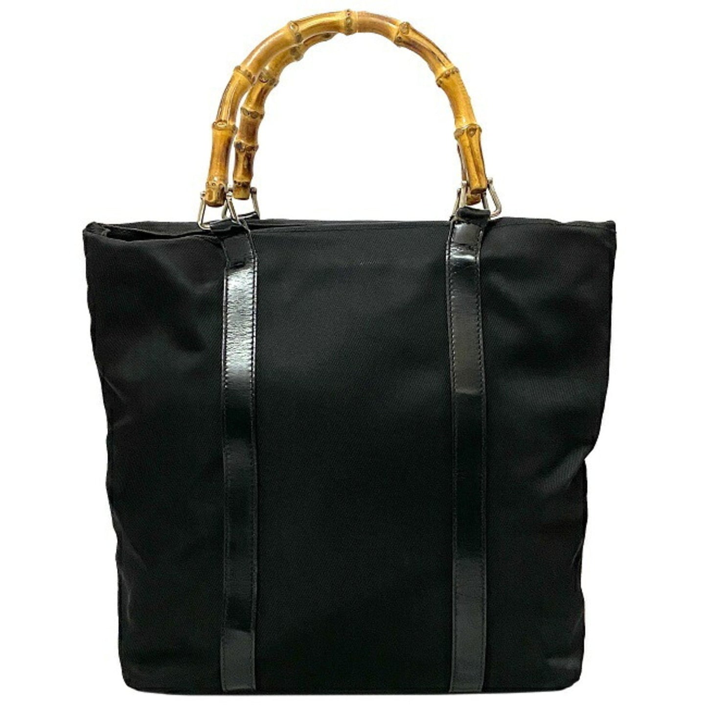 Luxury Gucci Tote Bag Black Bamboo 000 1998 0508 Handbag Canvas Leather Luxury Gucci Bucket Ladies