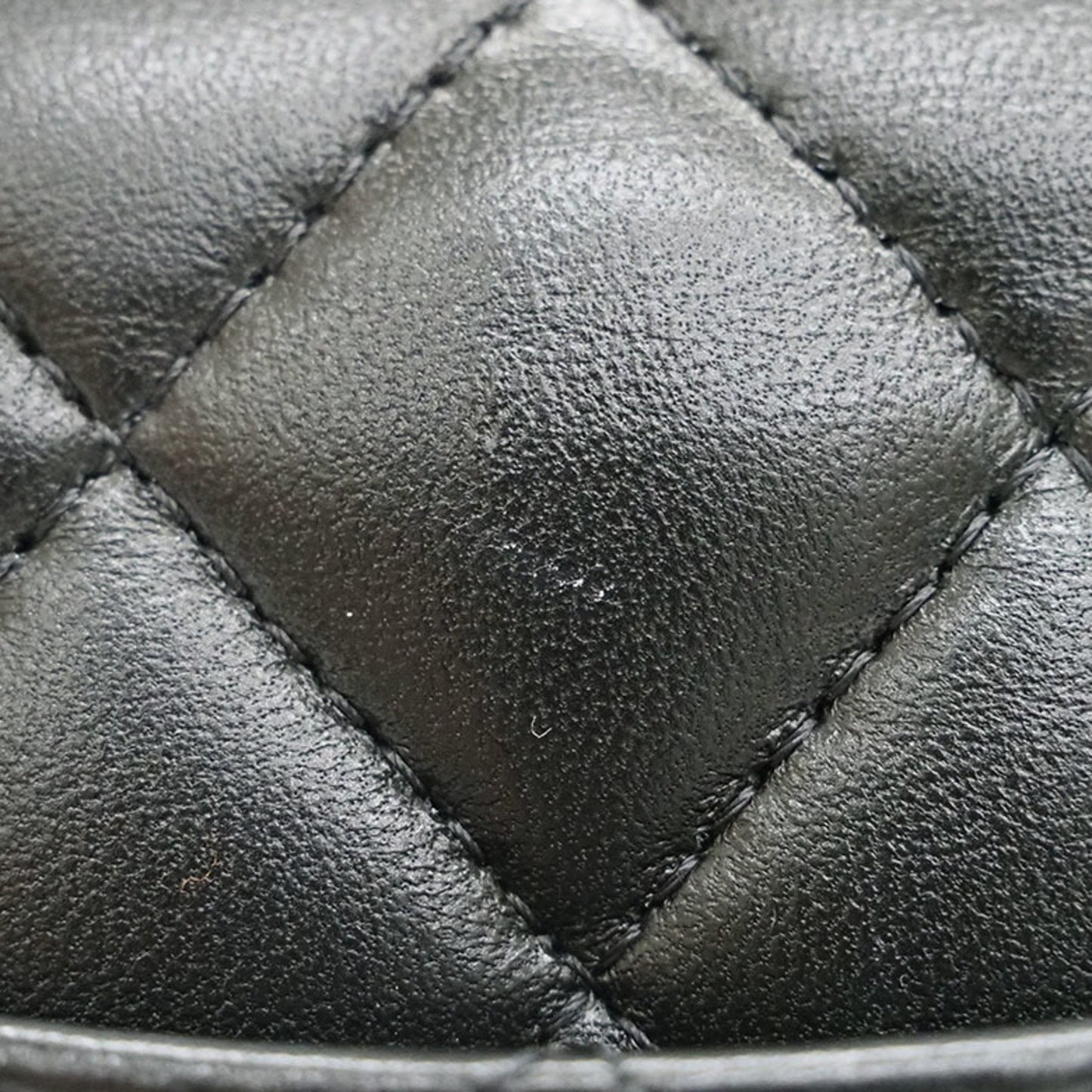Chanel flap bag lambskin matelasse black shoulder ladies