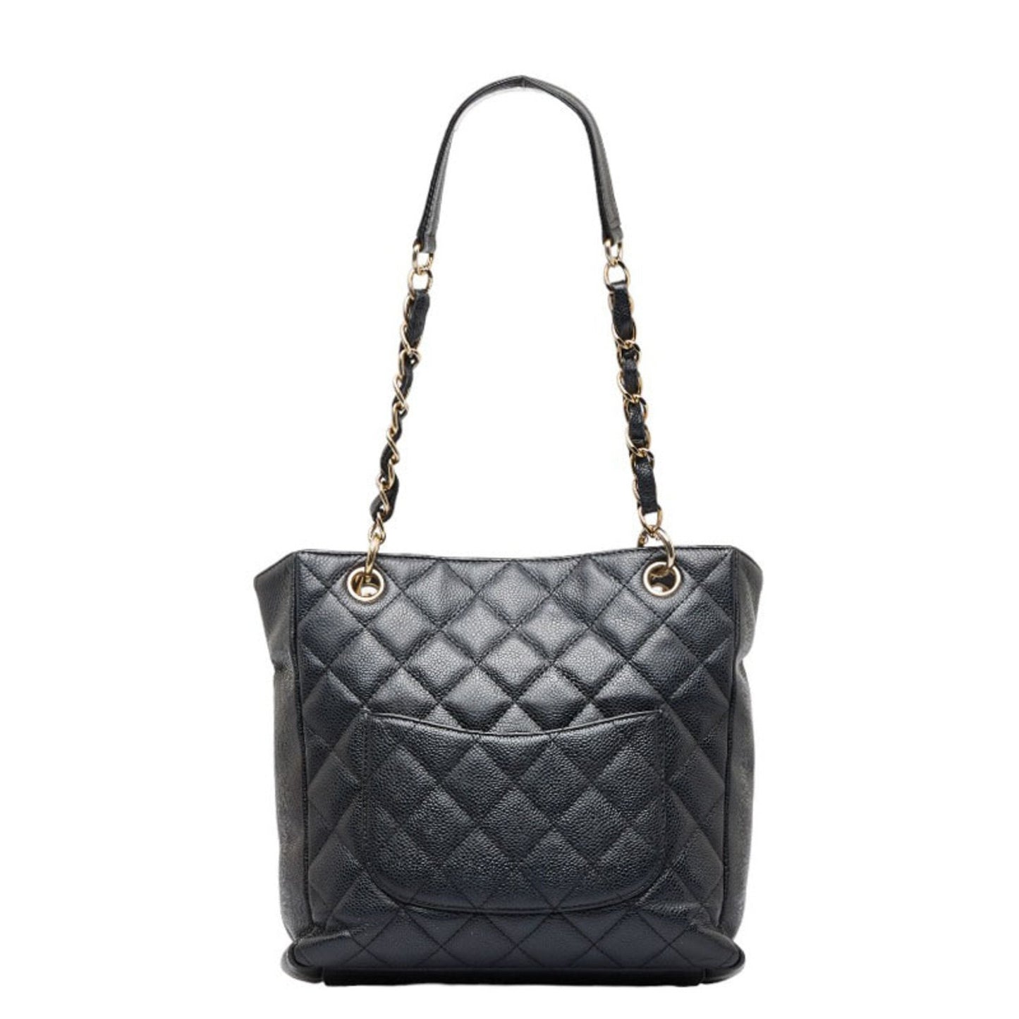 Luxury Chanel Cocomark matelasse PST tote chain handbag black gold caviar skin ladies