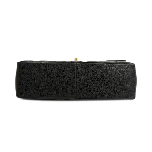 CHANEL[3bd4366-e-g]   Big Matelasse W Flap W Chain Women's Caviar Leather Shoulder Bag