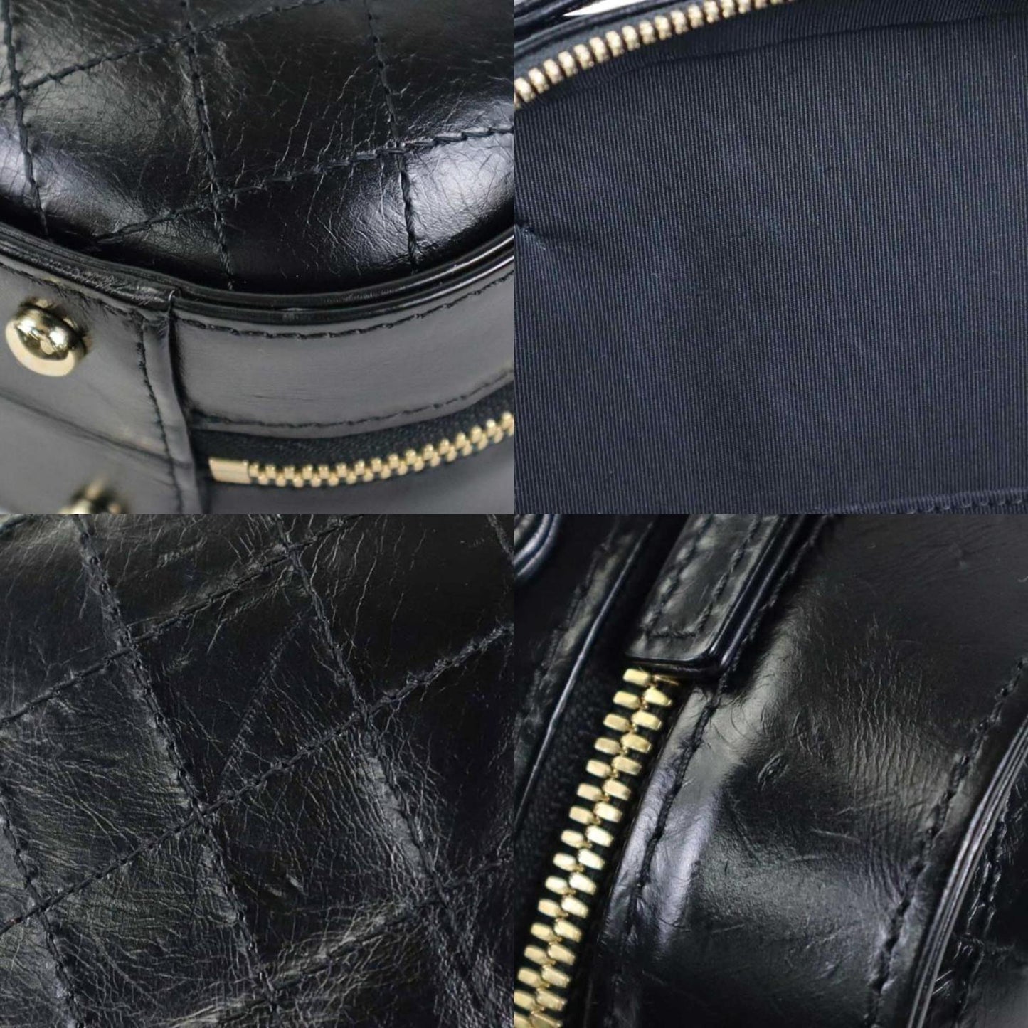 Luxury Chanel Crossbody Shoulder Bag Coco Mark Leather Black Ladies