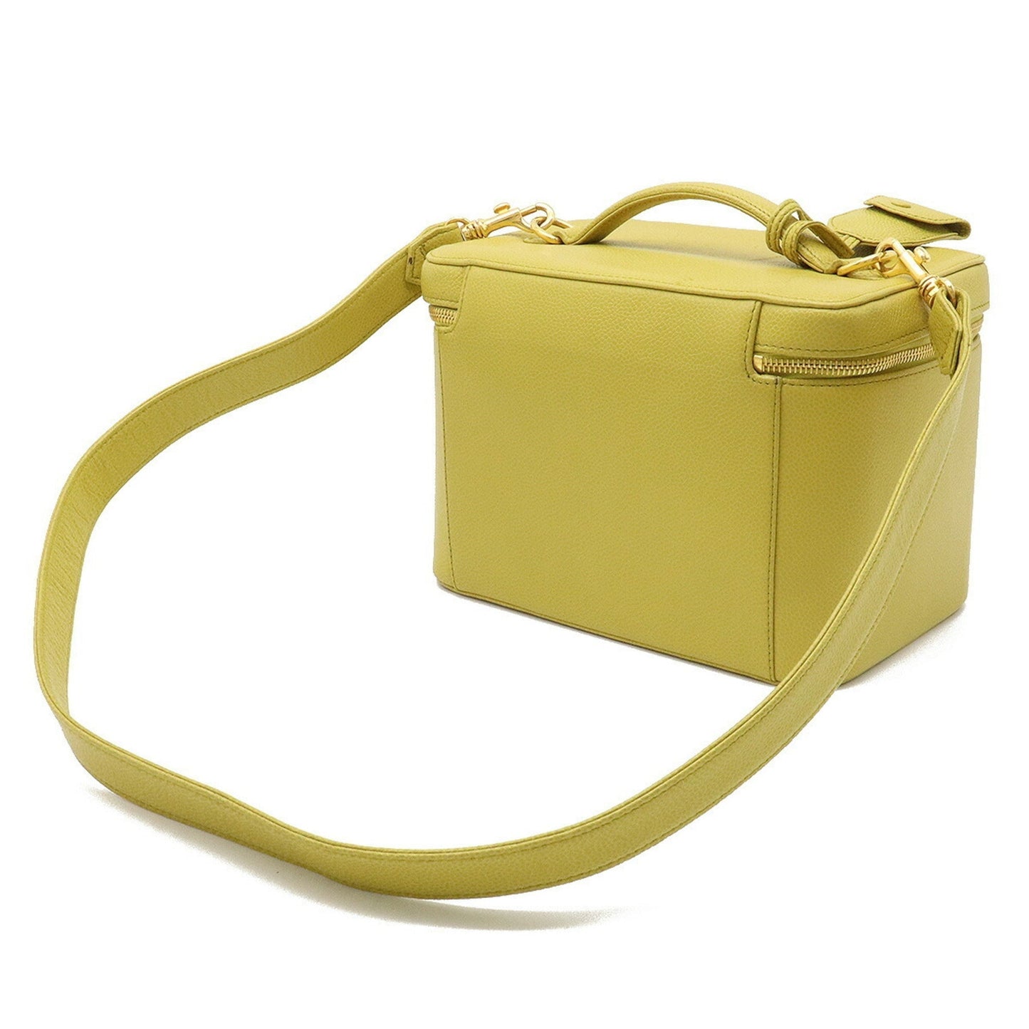 Luxury Chanel Cocomark Vanity Bag Handbag Shoulder Caviar Skin Leather Dusty Yellow