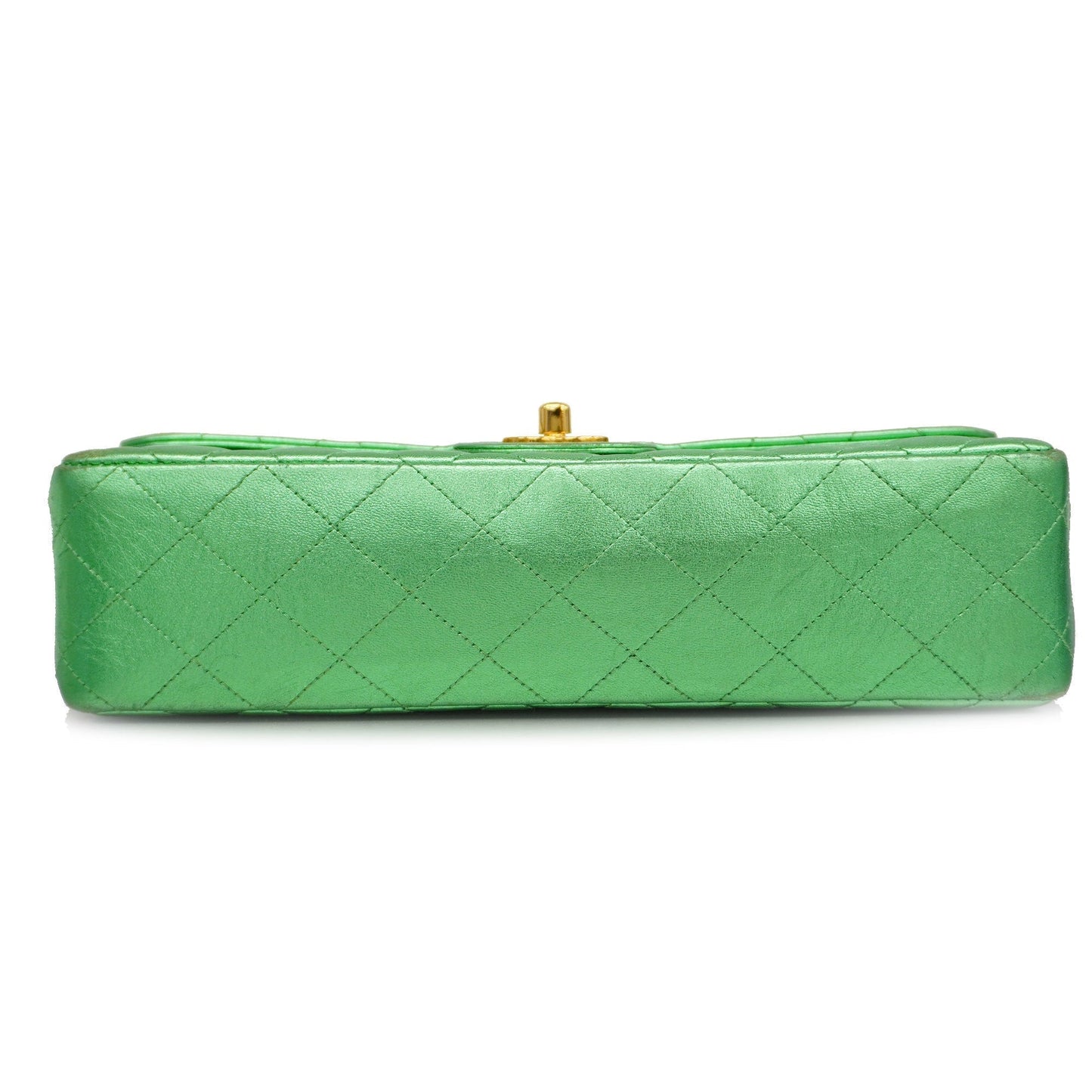 CHANEL[3ca0443]   handbag Matelasse parent-child bag lambskin metallic green gold metal