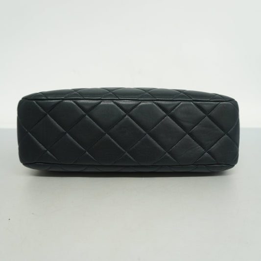 CHANEL  Matelasse Handbag Women's Leather Handbag Navy