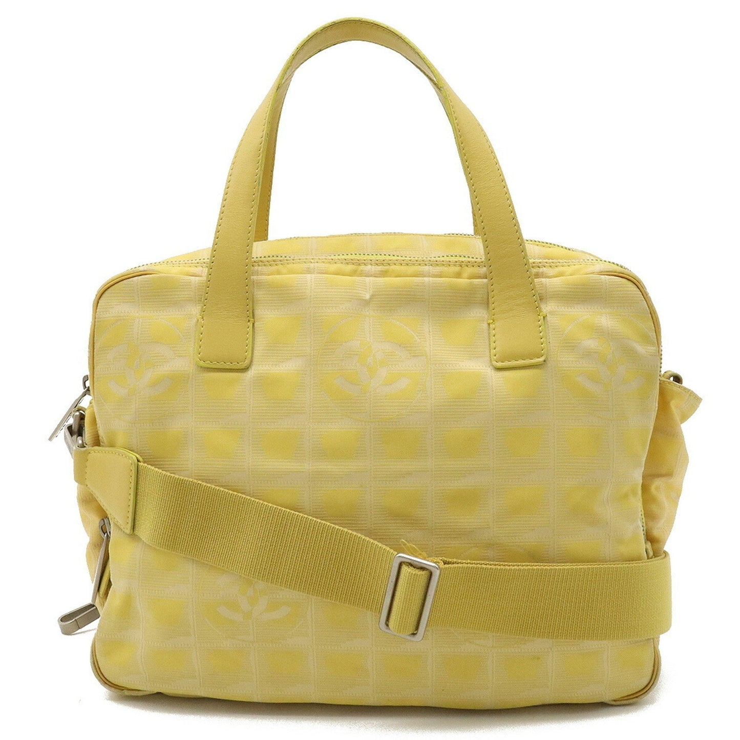 Luxury Chanel New Line Handbag Shoulder Bag Jacquard Canvas Yellow A15973