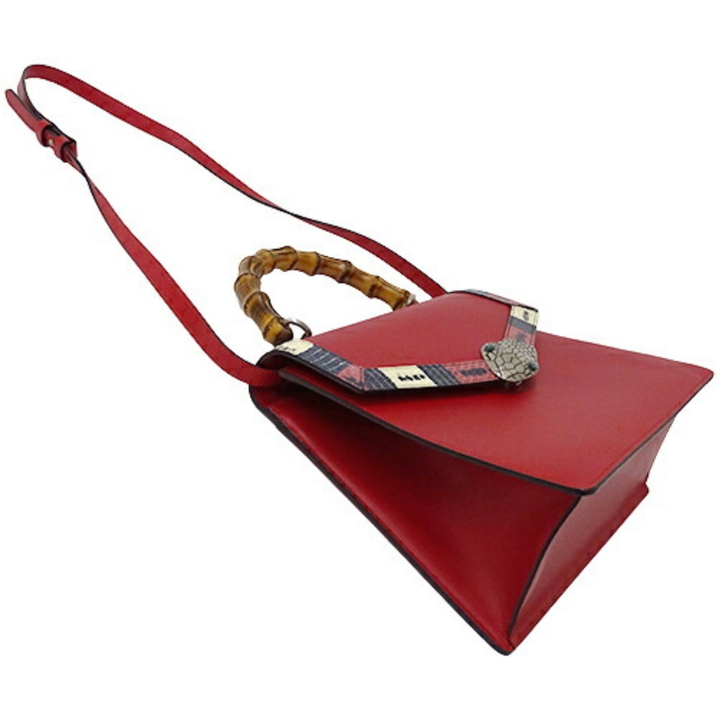 Luxury Gucci Trending 2025 Bag Ladies Handbag Shoulder 2way Lilith Bamboo Coral Snake Leather Red