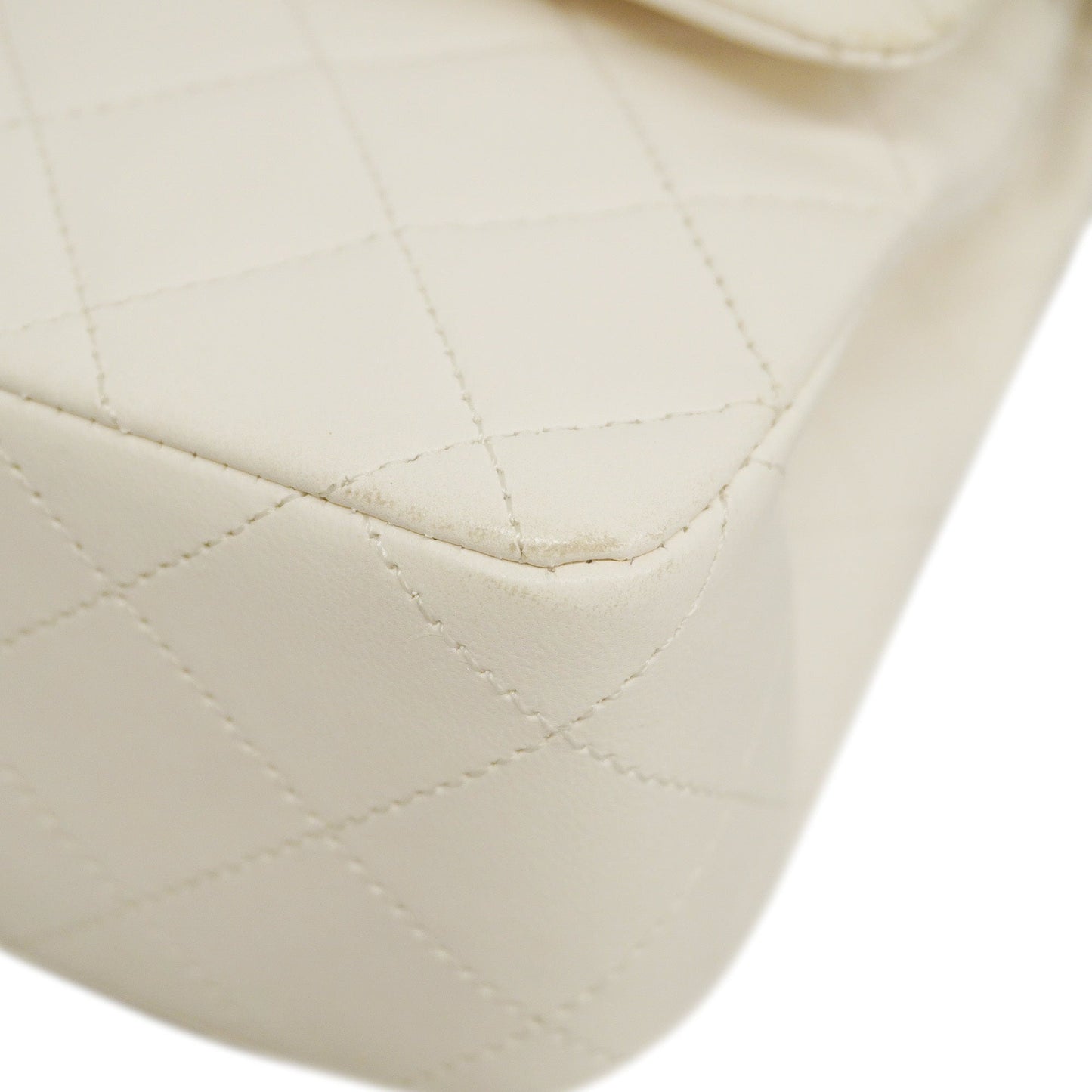 CHANEL  Matelasse W Flap W Chain Women's Leather Shoulder Bag White