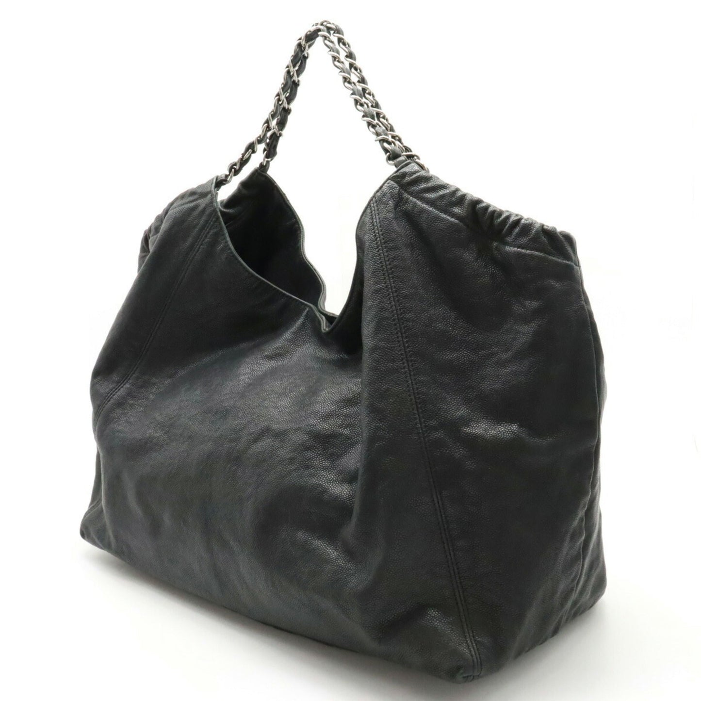 Luxury Chanel Cococabus GM Cocomark Shoulder Bag Chain Tote Caviar Skin Leather Black A33450