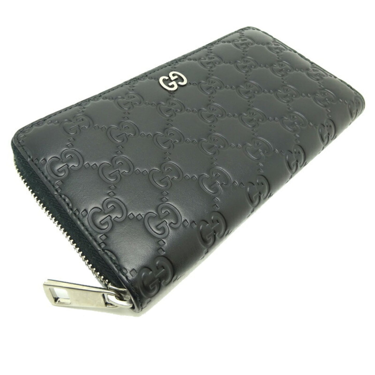 Luxury Gucci GG Marmont Zip Around Women's Men's Long Wallet 473928 Leather Black