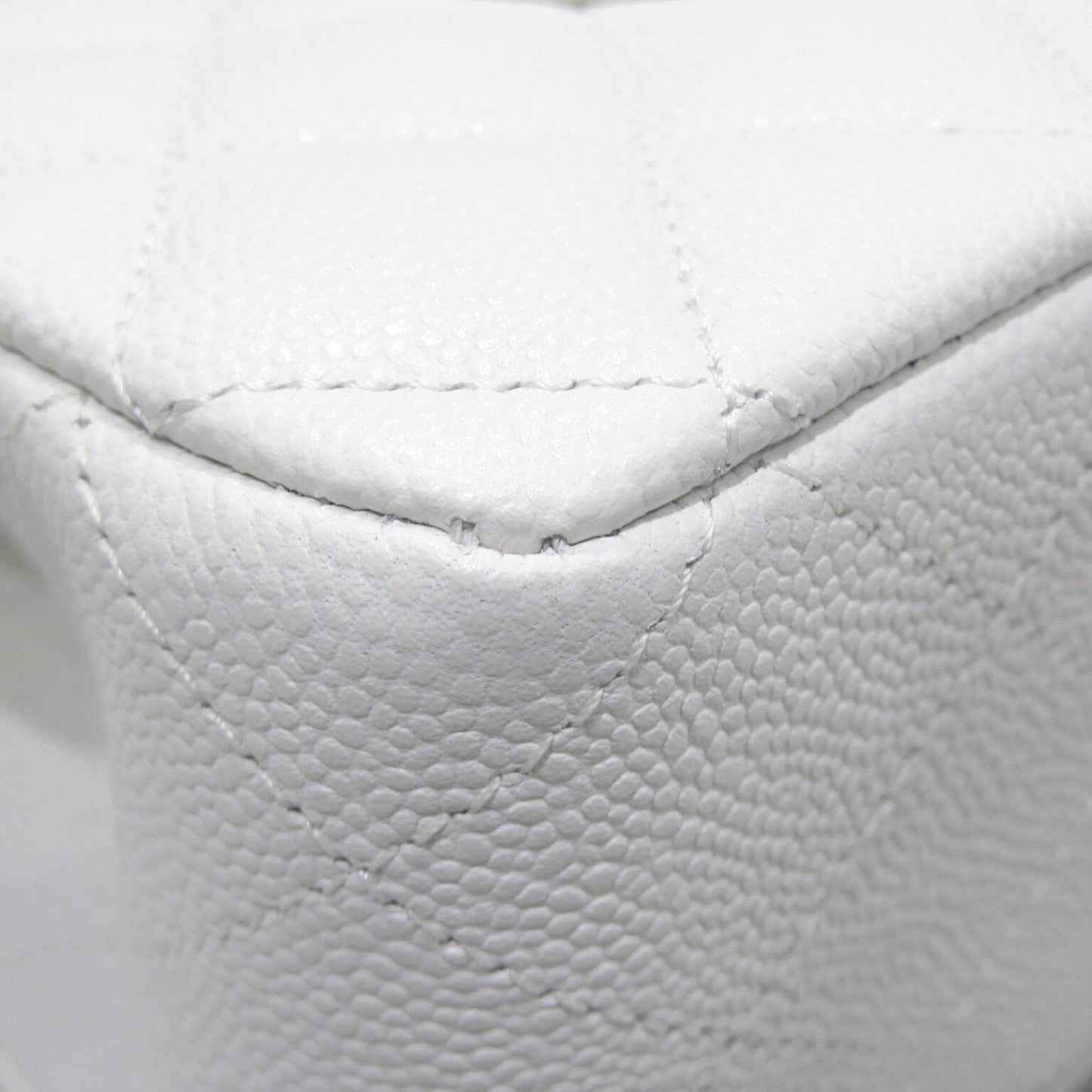 CHANEL Classic Flap Bag Shoulder White SG Hardware Caviar Skin Women's Men's