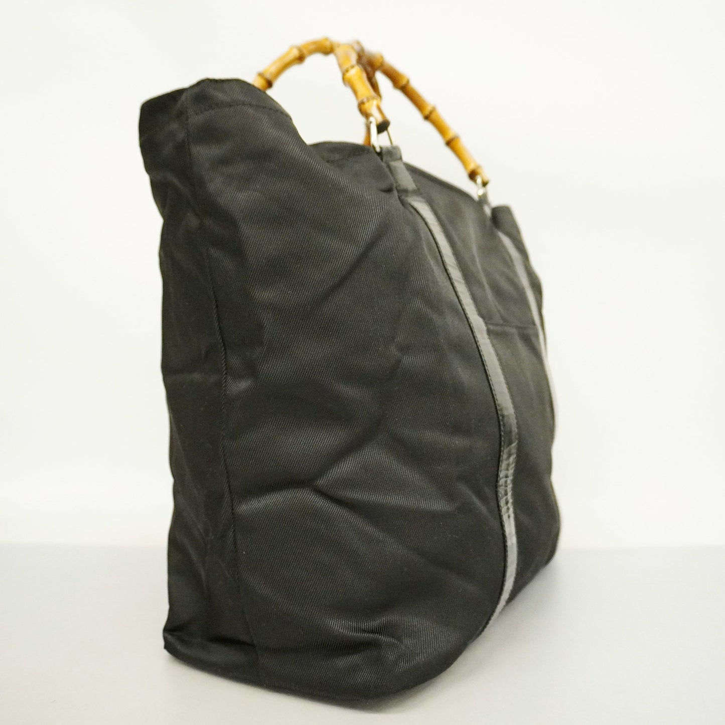 Luxury Gucci  Bamboo Boston Bag 002 3754 0412 Men,Women,Unisex Nylon Canvas Black