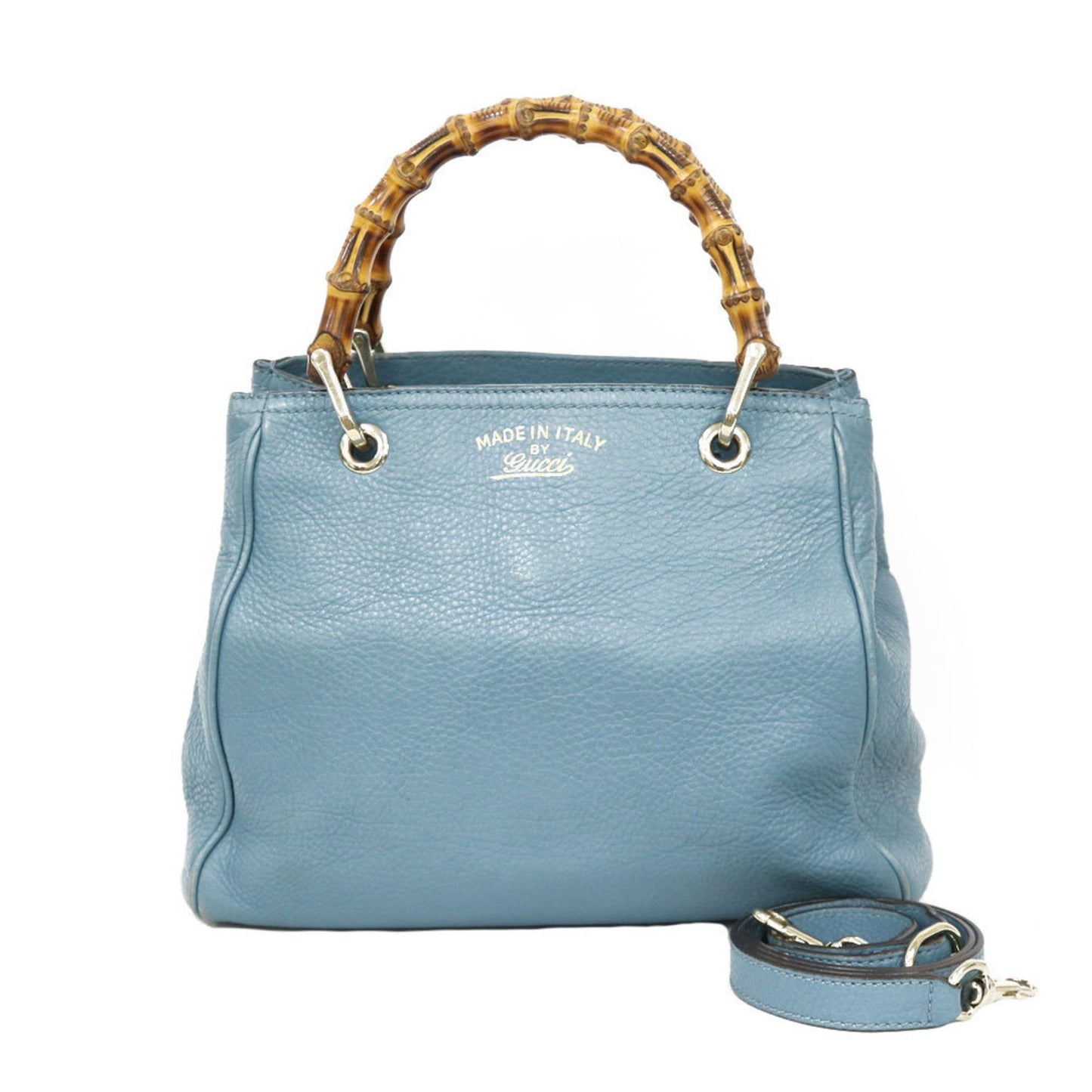 Luxury Gucci Shoulder Bag Bamboo Handbag Blue Ladies