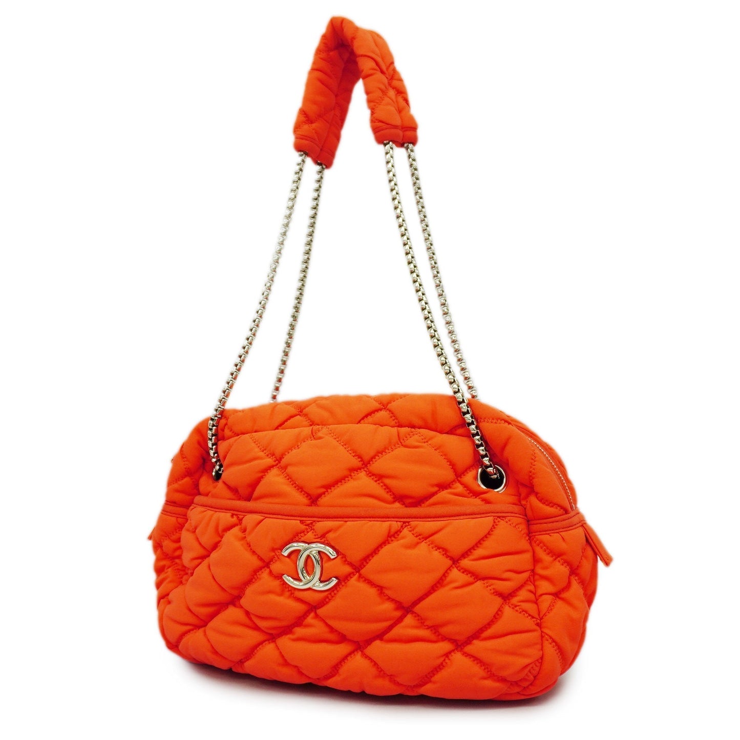 Luxury Chanel  Chain Shoulder Women's Nylon Shoulder Bag Orange