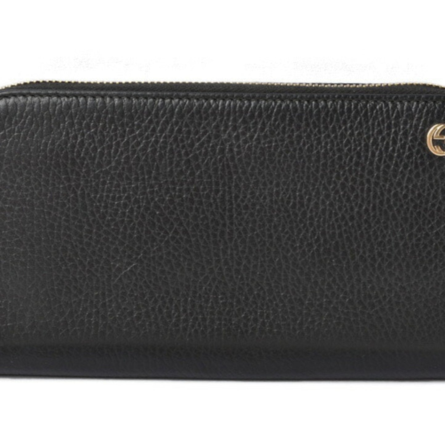 Luxury Gucci Wallet Luxury Gucci Long / Petit Marmont Leather Black Round 509644