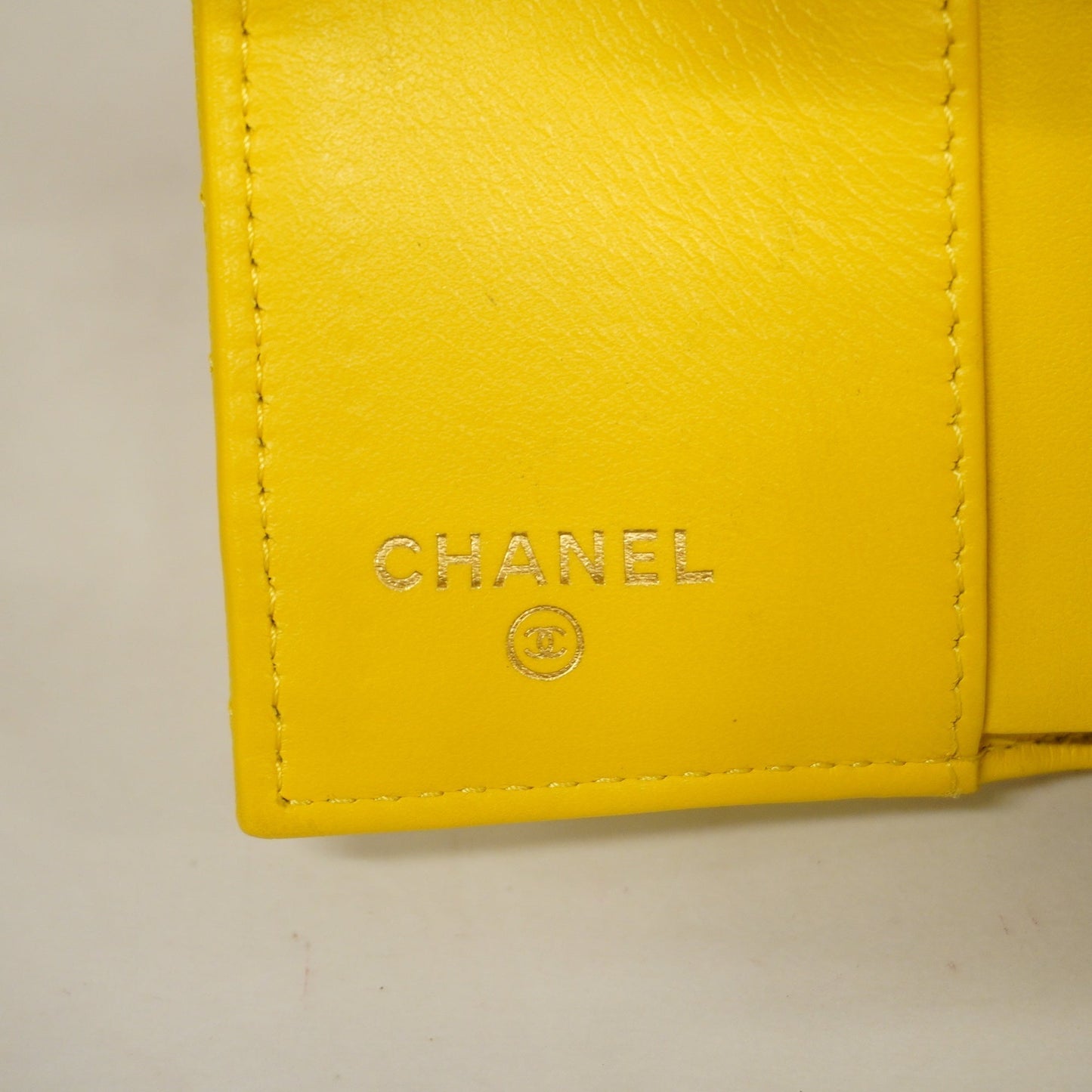 CHANEL  Boy  Tri-fold Wallet Boy  V Stitch Gold Hardware Women's