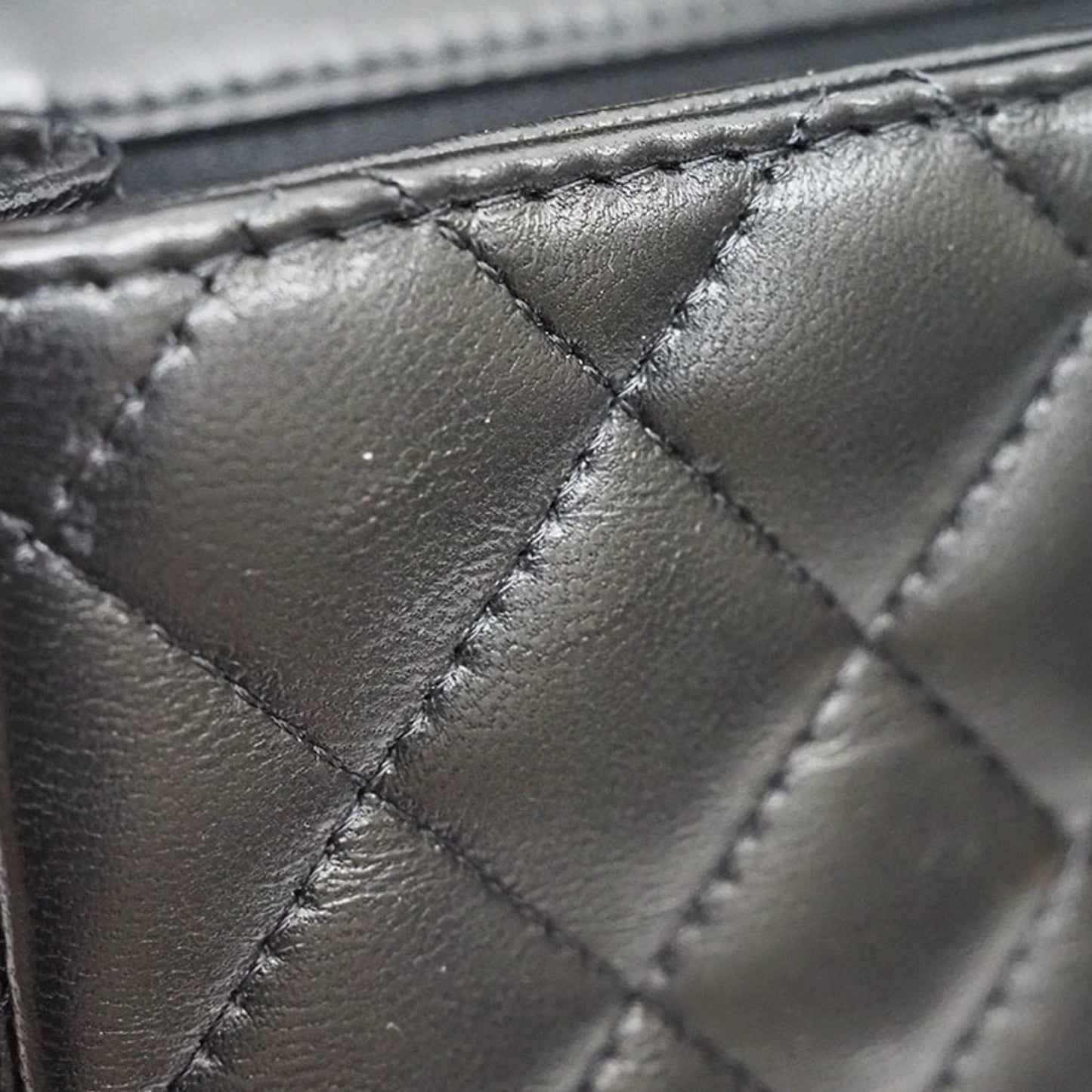 Chanel flap bag lambskin matelasse black shoulder ladies