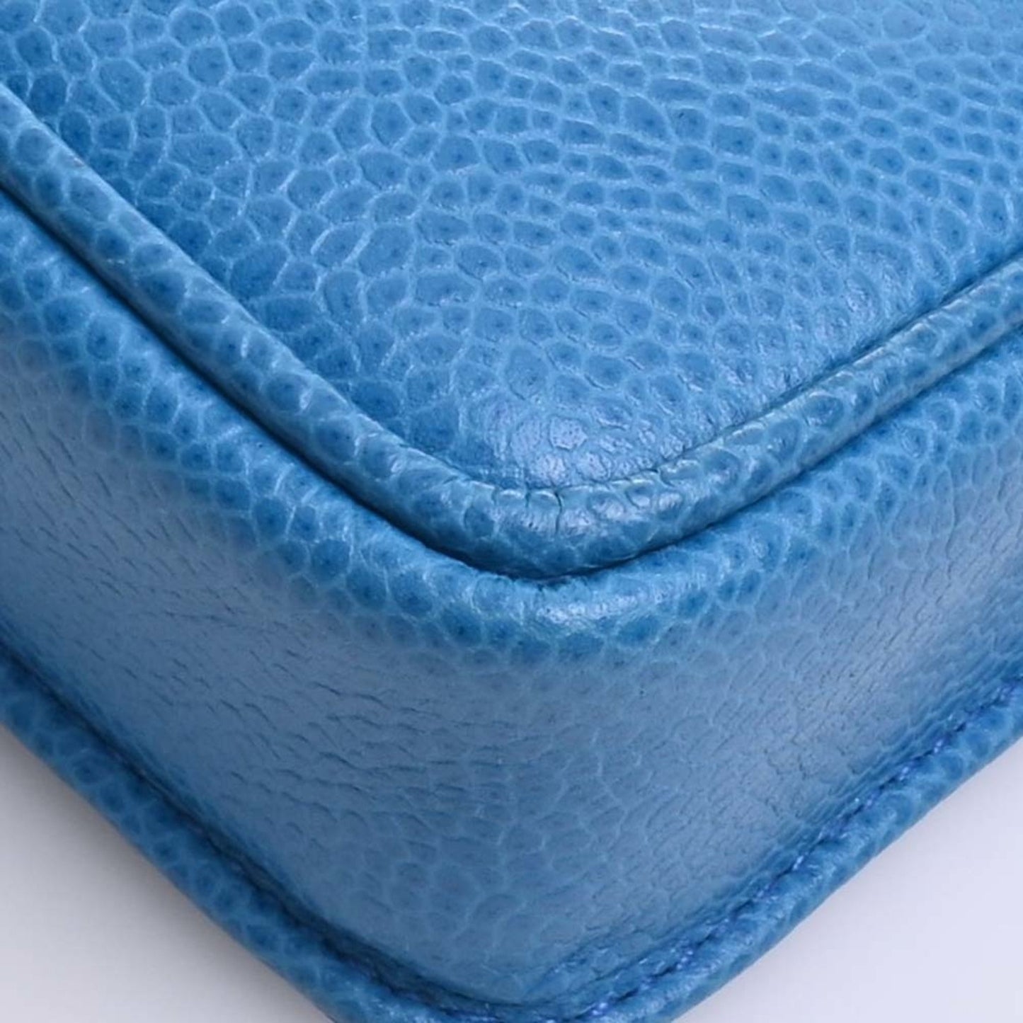 Luxury Chanel Leather Coco Mark Chain Phone Case Shoulder Bag Blue Ladies
