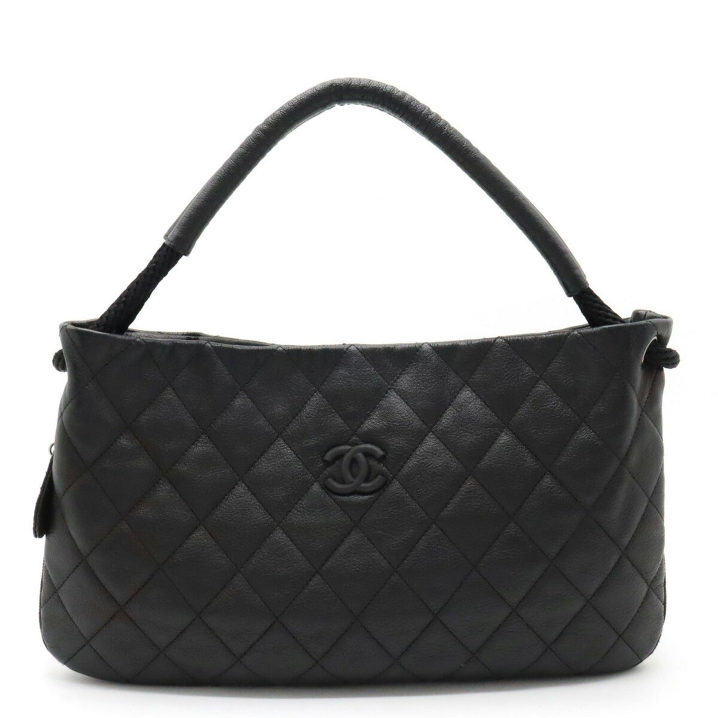 Luxury Chanel Matelasse Coco Mark Shoulder Bag Leather Black