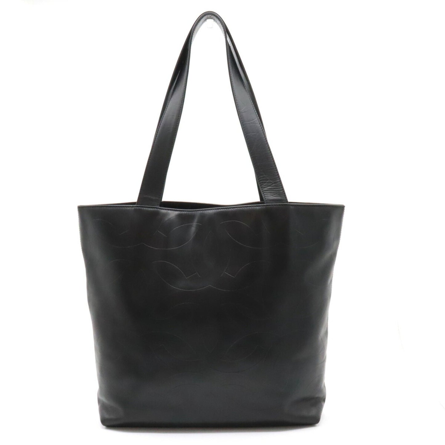 Luxury Chanel Cocomark Tote Bag Shoulder Leather Black