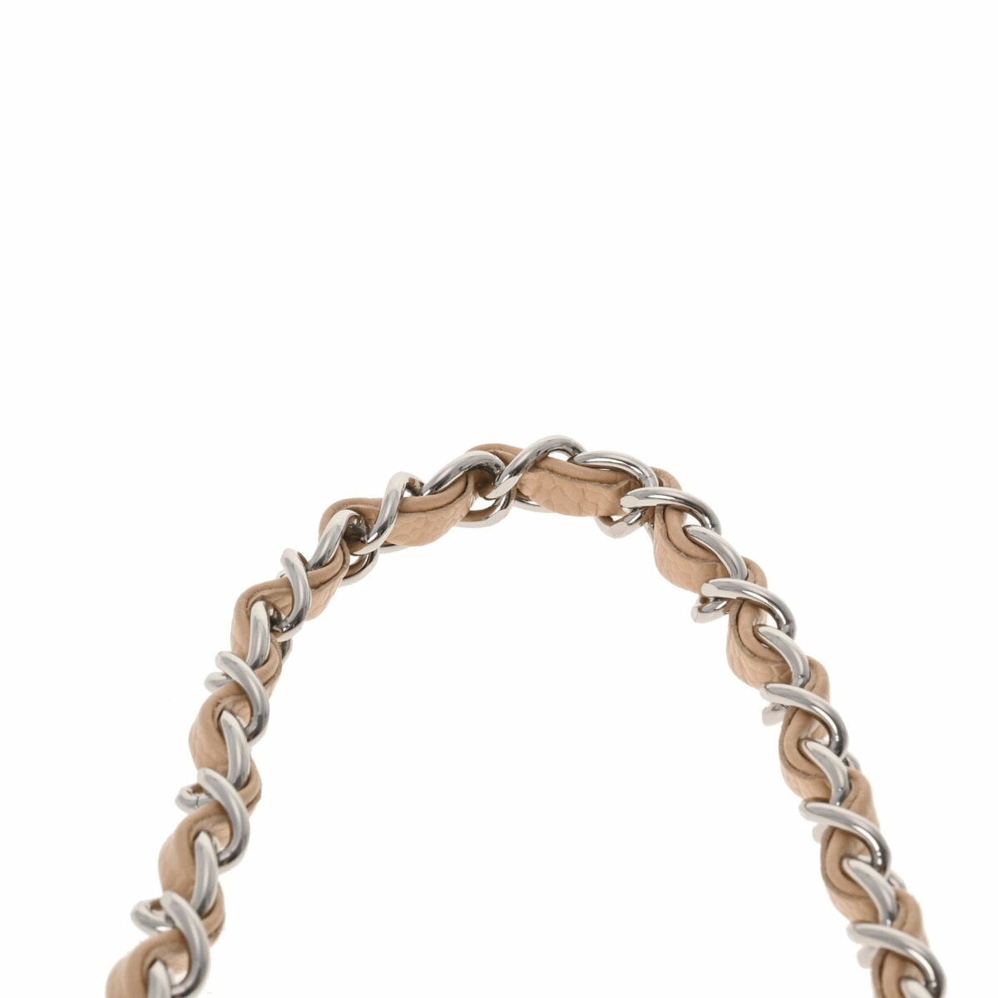 CHANEL matelasse W flap chain shoulder 25 beige A01112 ladies caviar skin bag
