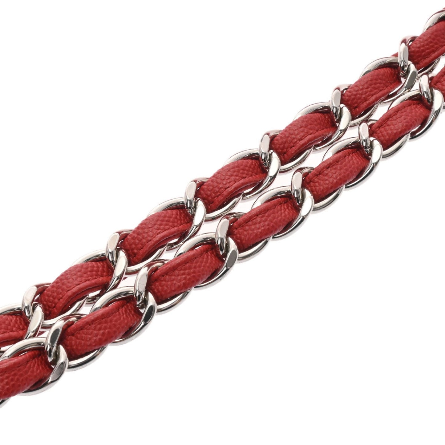 CHANEL matelasse double flap chain shoulder 30 red ladies caviar skin bag