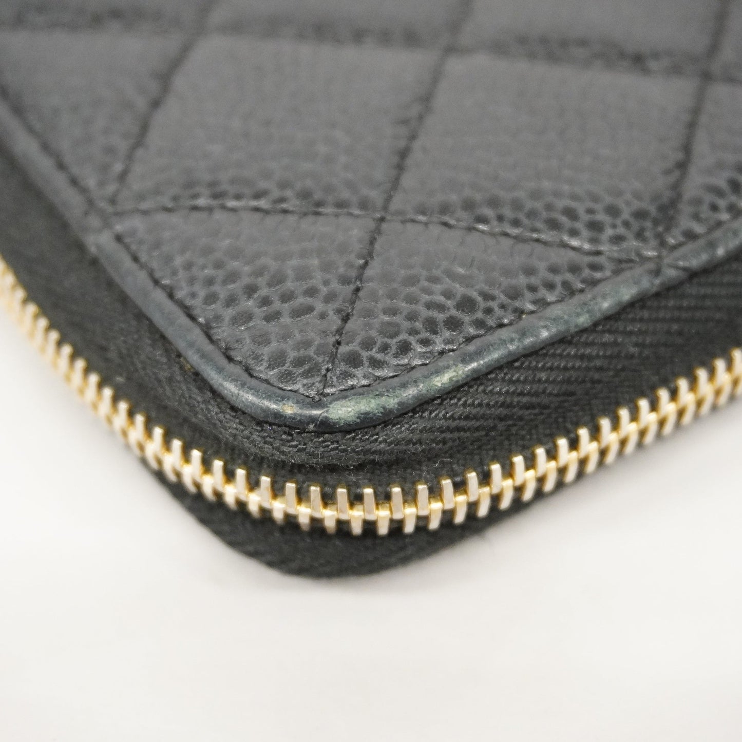 CHANEL  Matelasse Gold Hardware Women's Caviar Leather Long Wallet Black