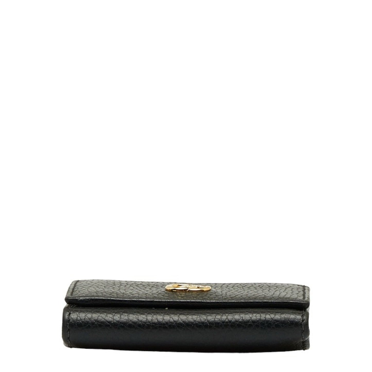 Luxury Gucci GG Marmont Double G Trifold Wallet L-shaped 644407 Black Leather Women's