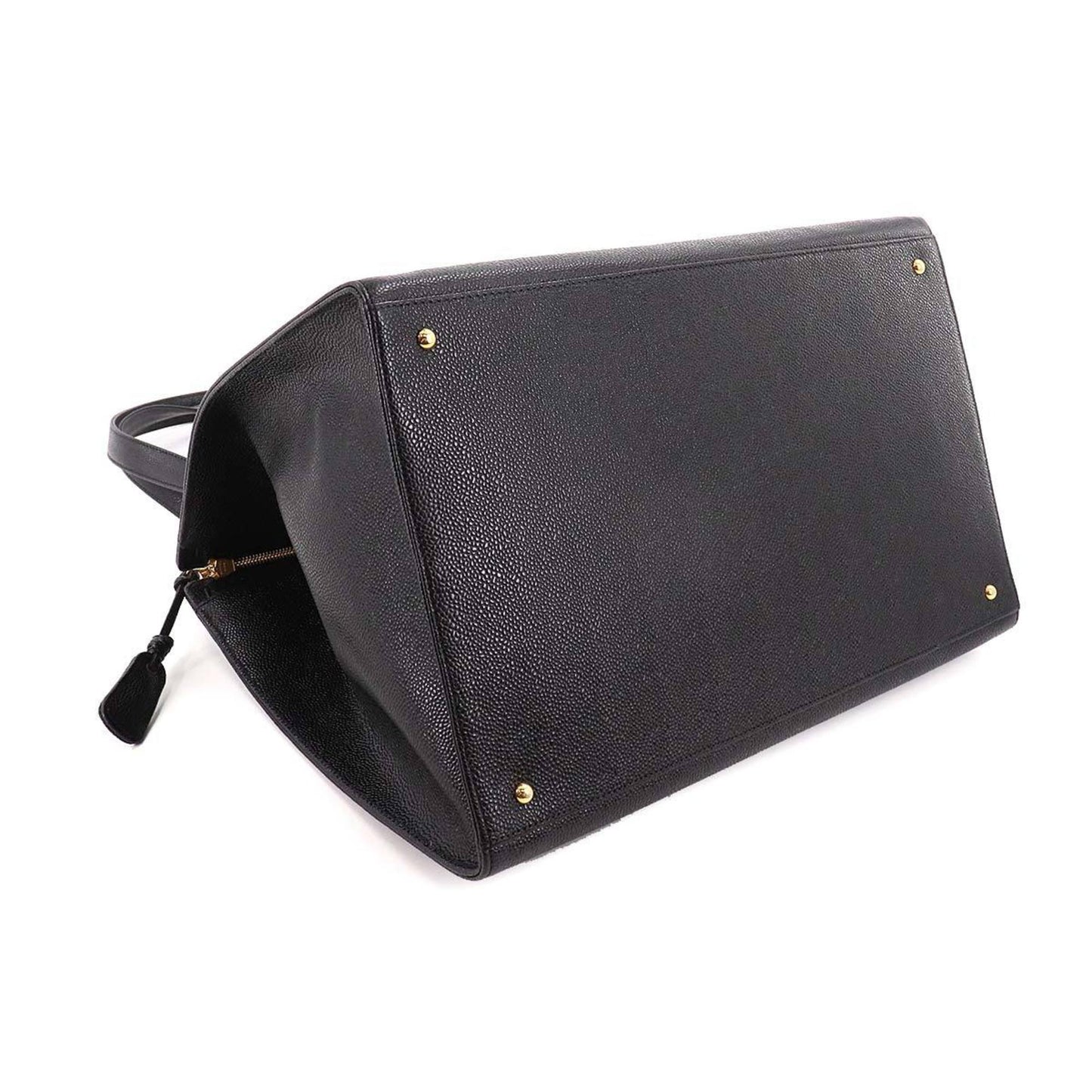 Luxury Chanel Cocomark Tote Bag Caviar Skin Black Gold Hardware Vintage