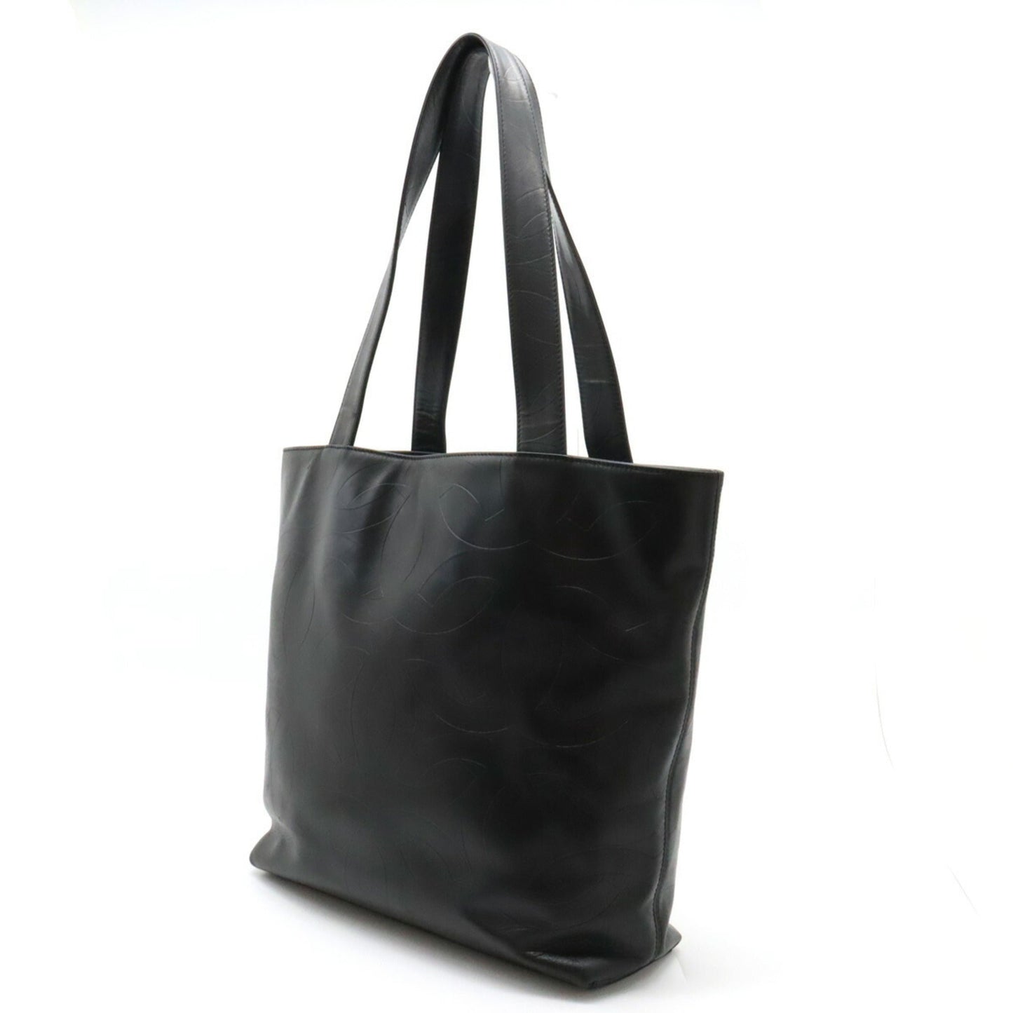 Luxury Chanel Cocomark Tote Bag Shoulder Leather Black