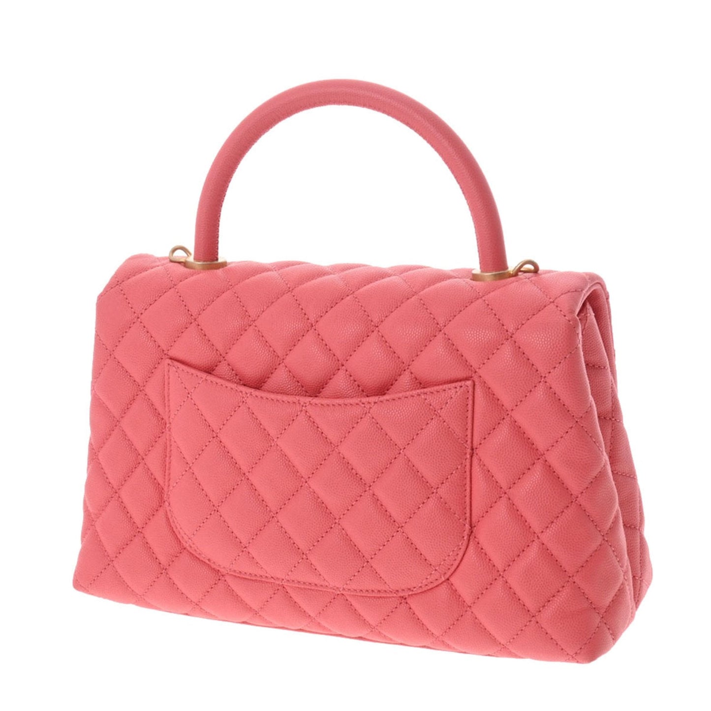 Luxury Chanel Matelasse Coco Handle 28 Pink A92991 Ladies Caviar Skin Bag