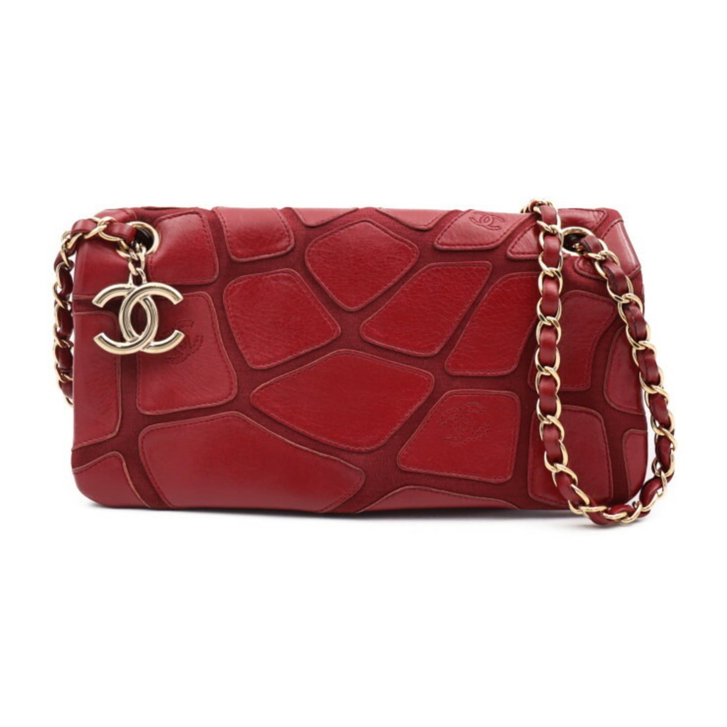 Luxury Chanel shoulder bag leather canvas Bordeaux system here mark 2WAY handbag gold metal fittings chain 12 series