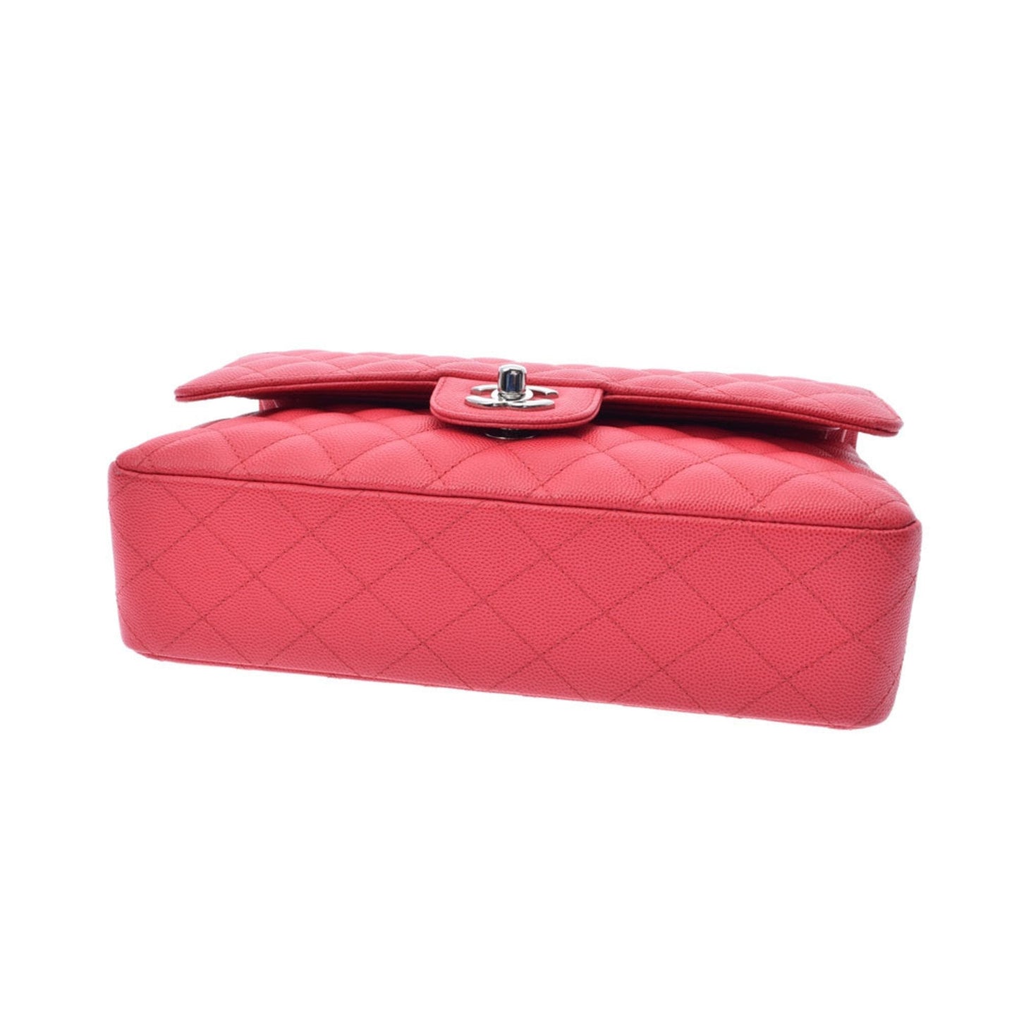 Chanel matelasse W flap chain shoulder 25.5cm pink ladies caviar skin bag