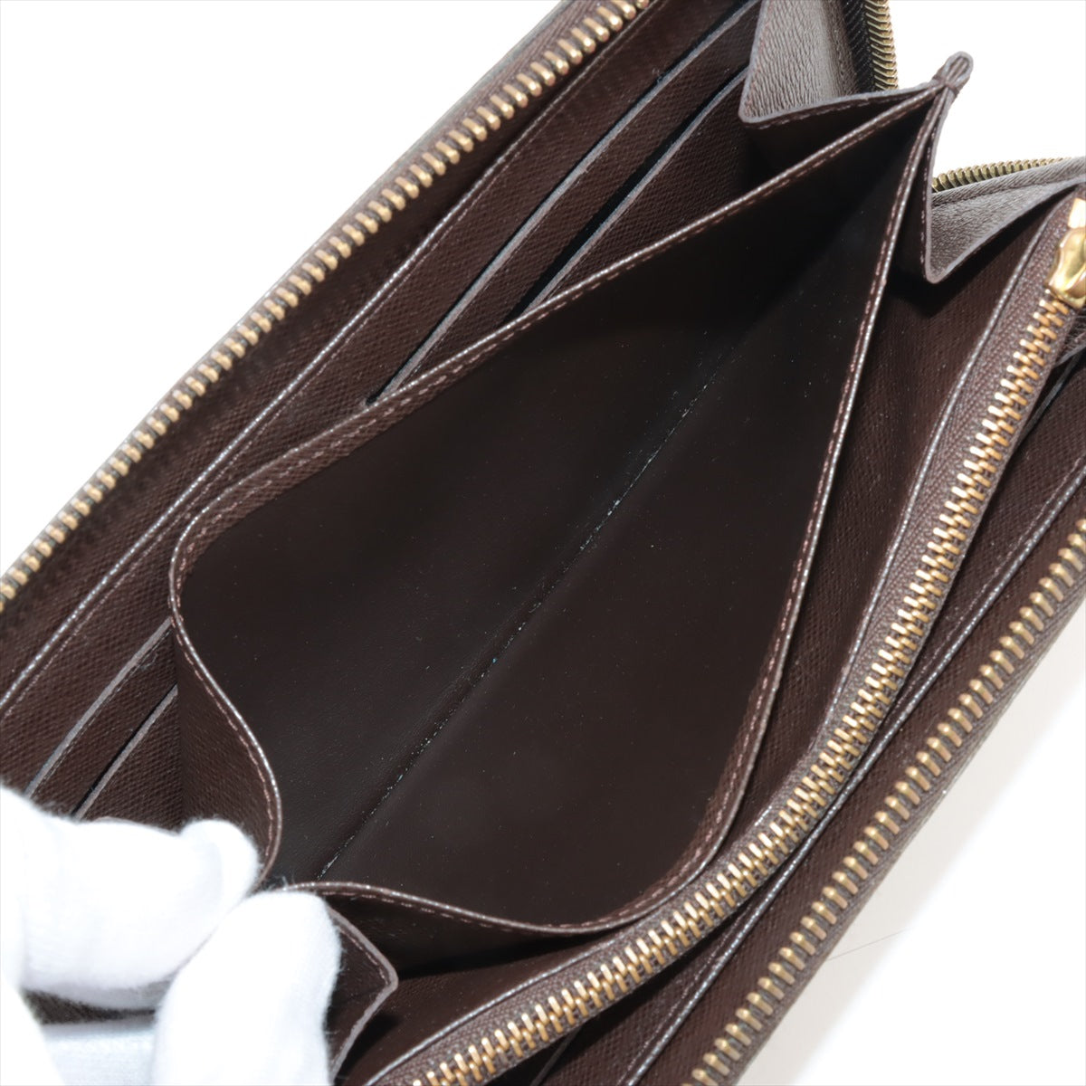 Louis Vuitton Damier Zippy Wallet N60015 Brown Round Zippe Wallet