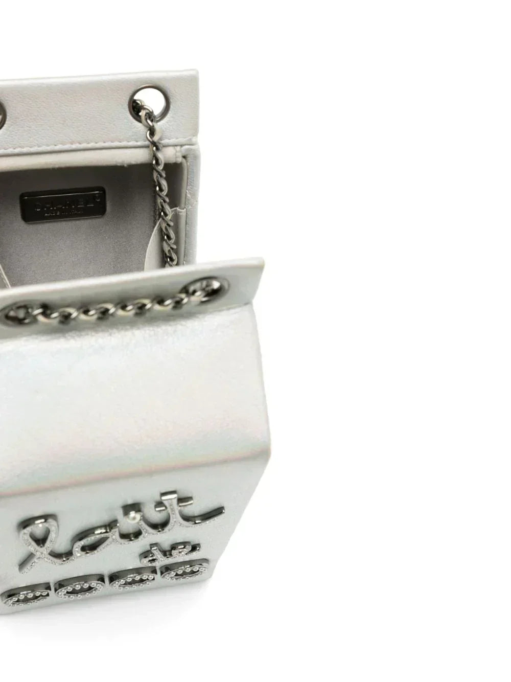 CHANEL Iridescent Silver Lait de Coco Milk Carton Bag