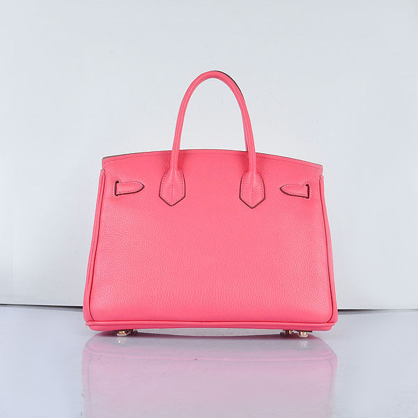 Luxury Hermes Birkin 30cm Togo Leather Handbags Lip Pink Golden