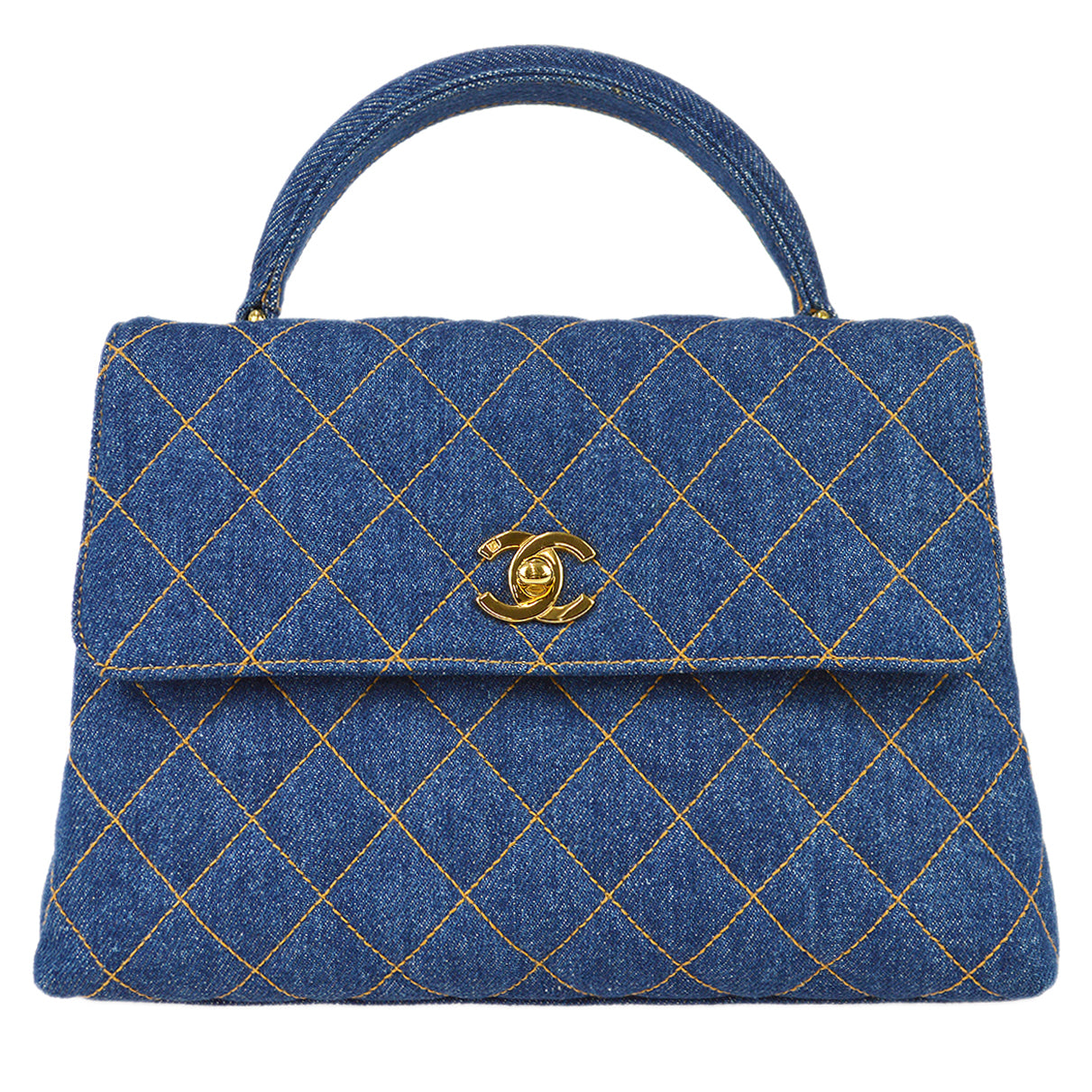 Luxury Chanel * 1996-1997 Quilted Kelly 25 Denim