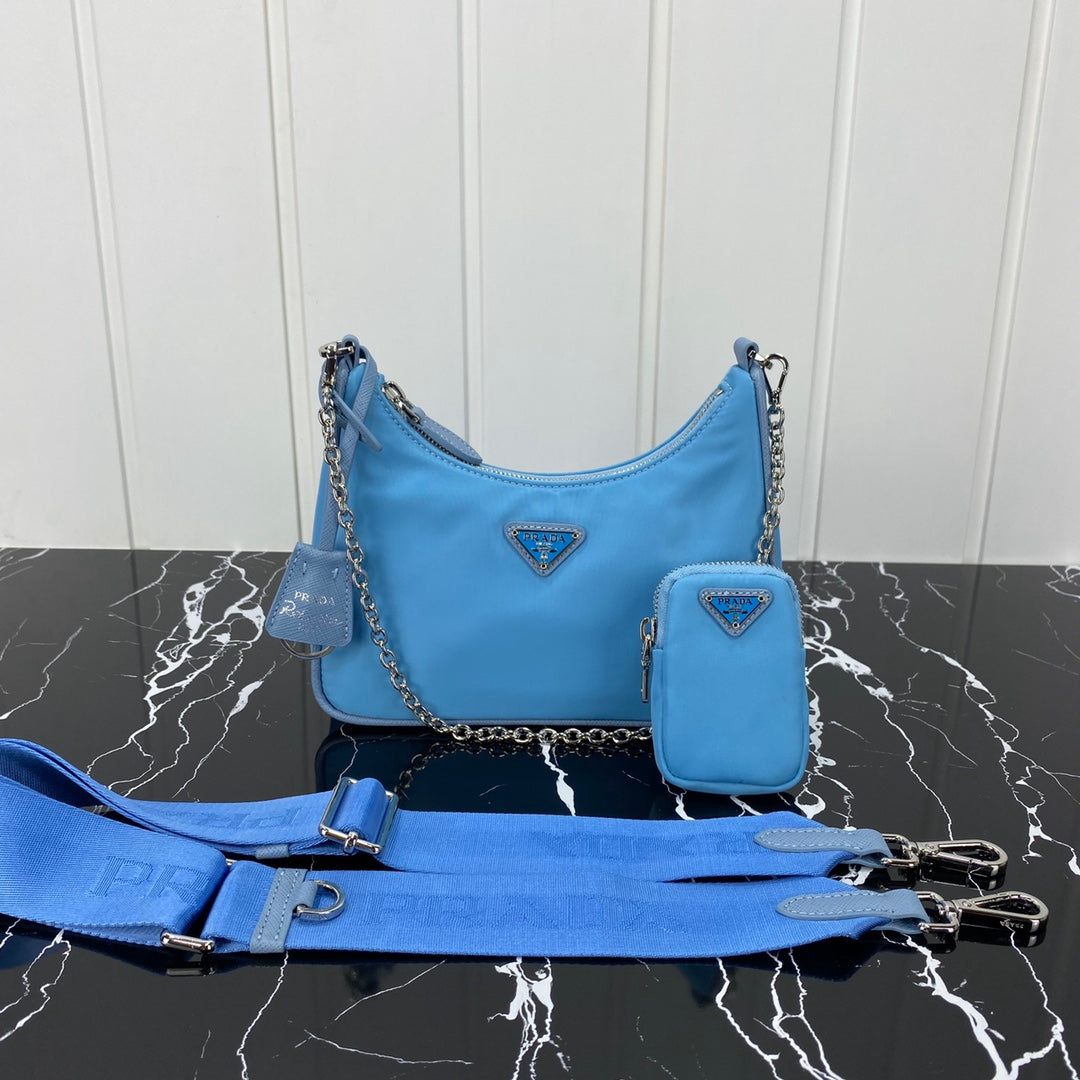 Luxury PradaHOBO 22 BAG IN SAPPHIRE BLUE RE-NYLON