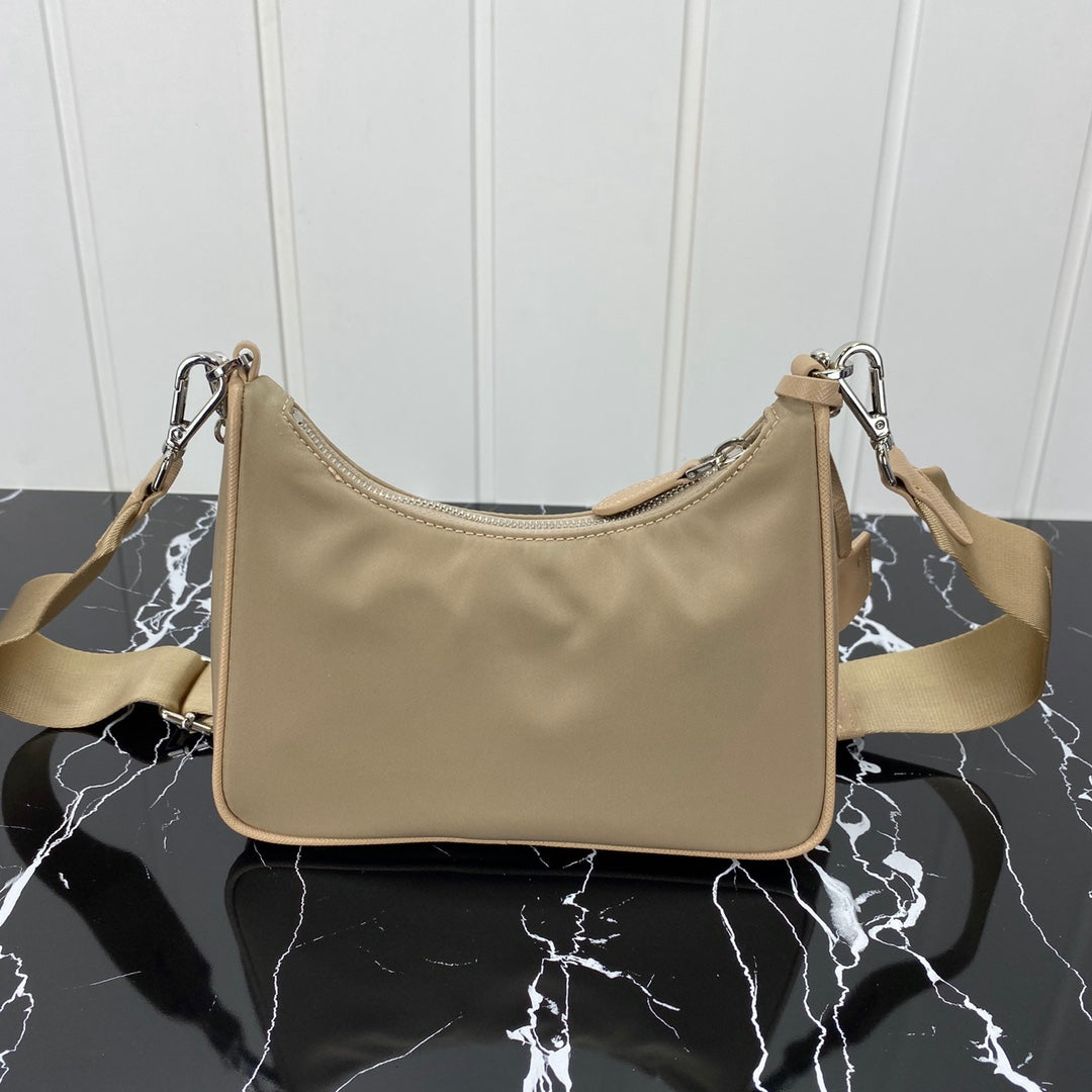Luxury PradaHOBO 22 BAG IN FLAX YELLOW RE-NYLON