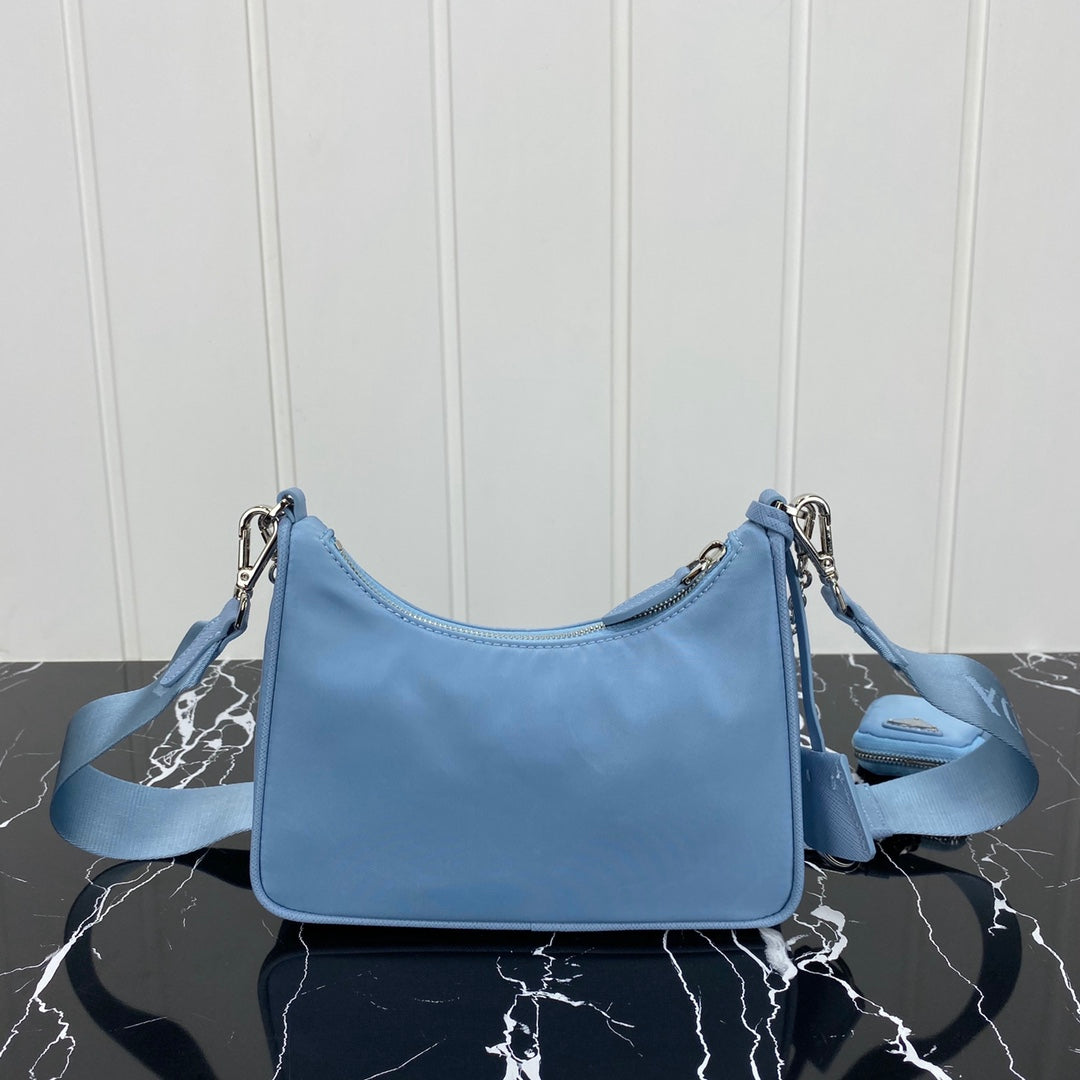 Luxury PradaHOBO 22 BAG IN CERULEAN BLUE RE-NYLON