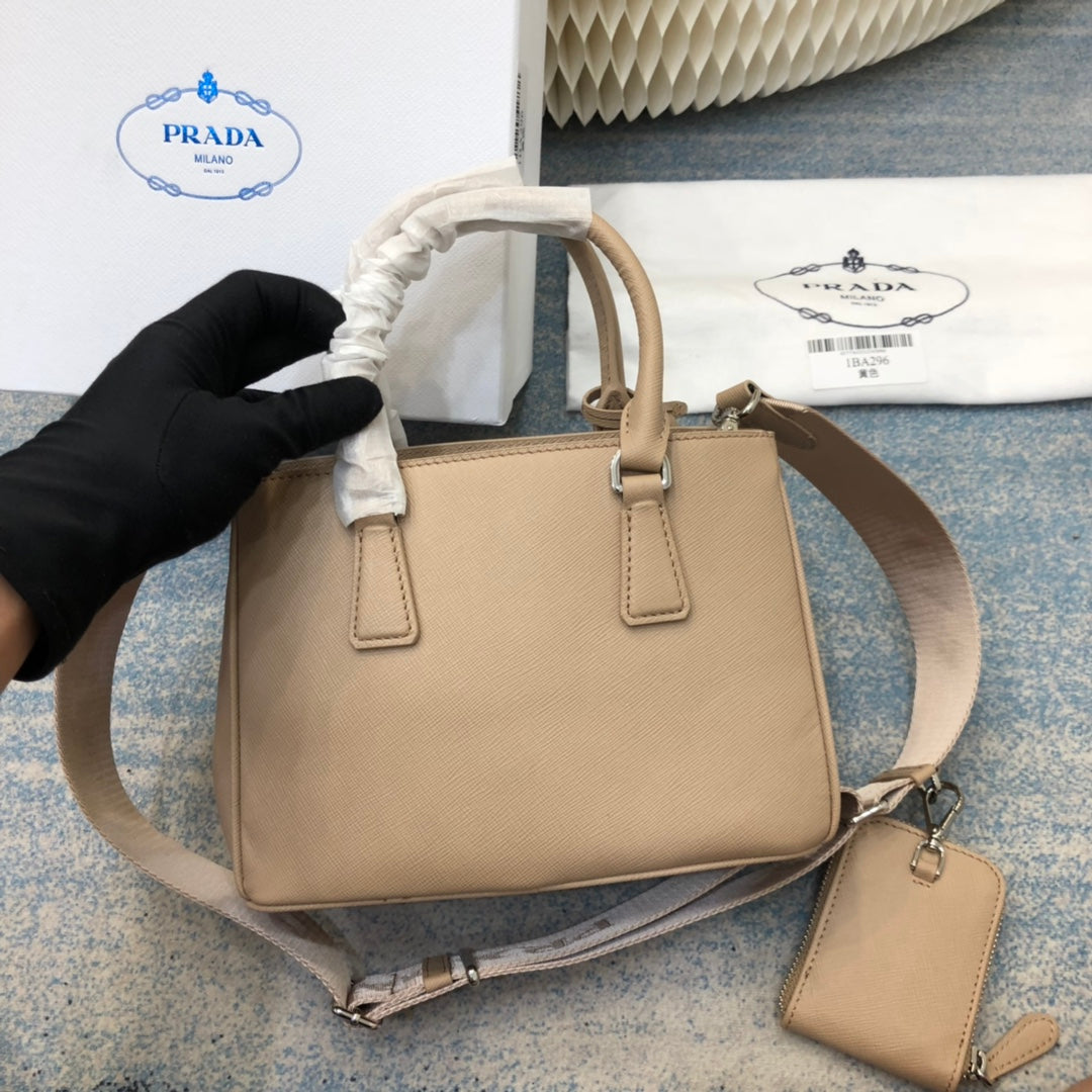 Luxury PradaMINI 23 BAG IN TAN BEIGE SAFFIANO LEATHER