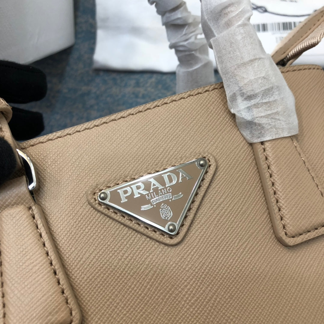 Luxury PradaMINI 23 BAG IN TAN BEIGE SAFFIANO LEATHER