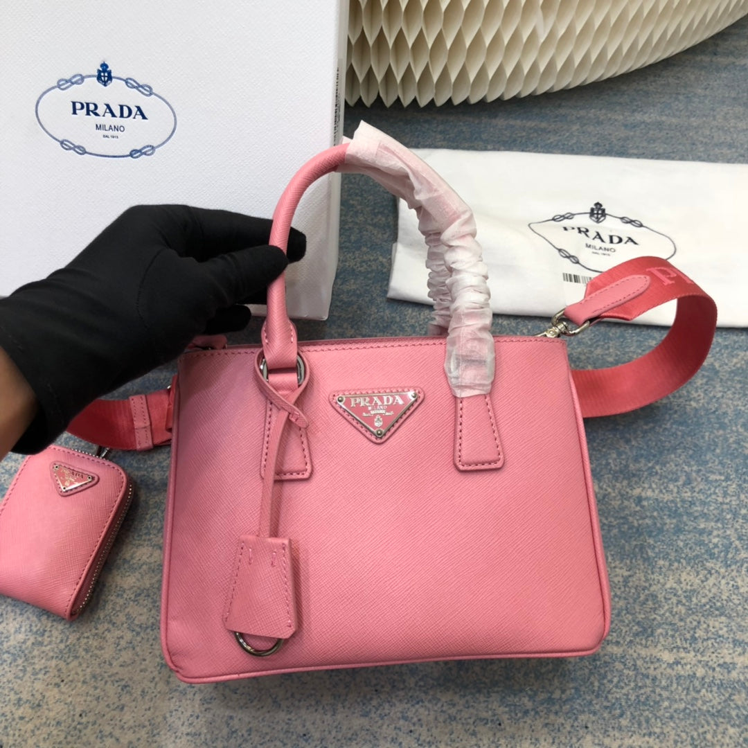 Luxury PradaMINI 23 BAG IN PETAL PINK SAFFIANO LEATHER