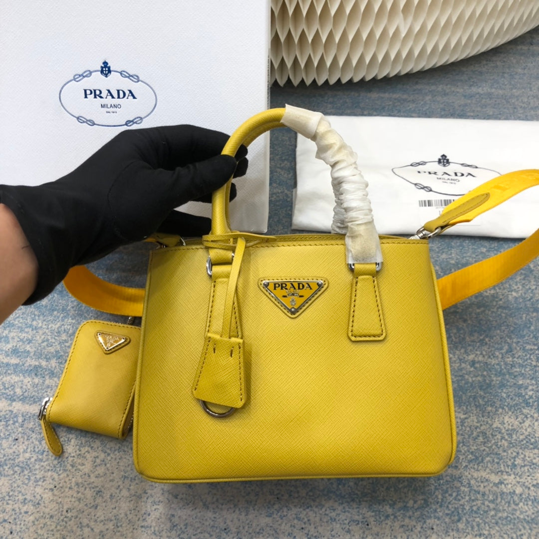 Luxury PradaMINI 23 BAG IN SUNNY YELLOW SAFFIANO LEATHER