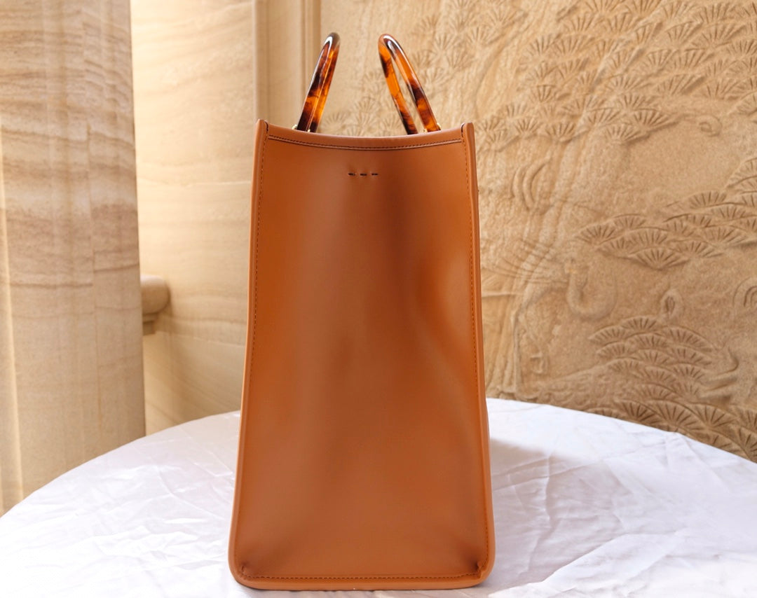 Luxury FendiFend Sunshine Large Bag 40.5 Tan Leather