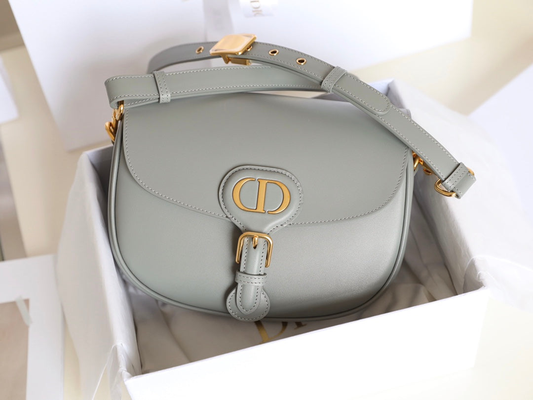 Luxury DiorMEDIUM BOBBY 22CM DARK GREY CALFSKIN GOLD HARDWARE